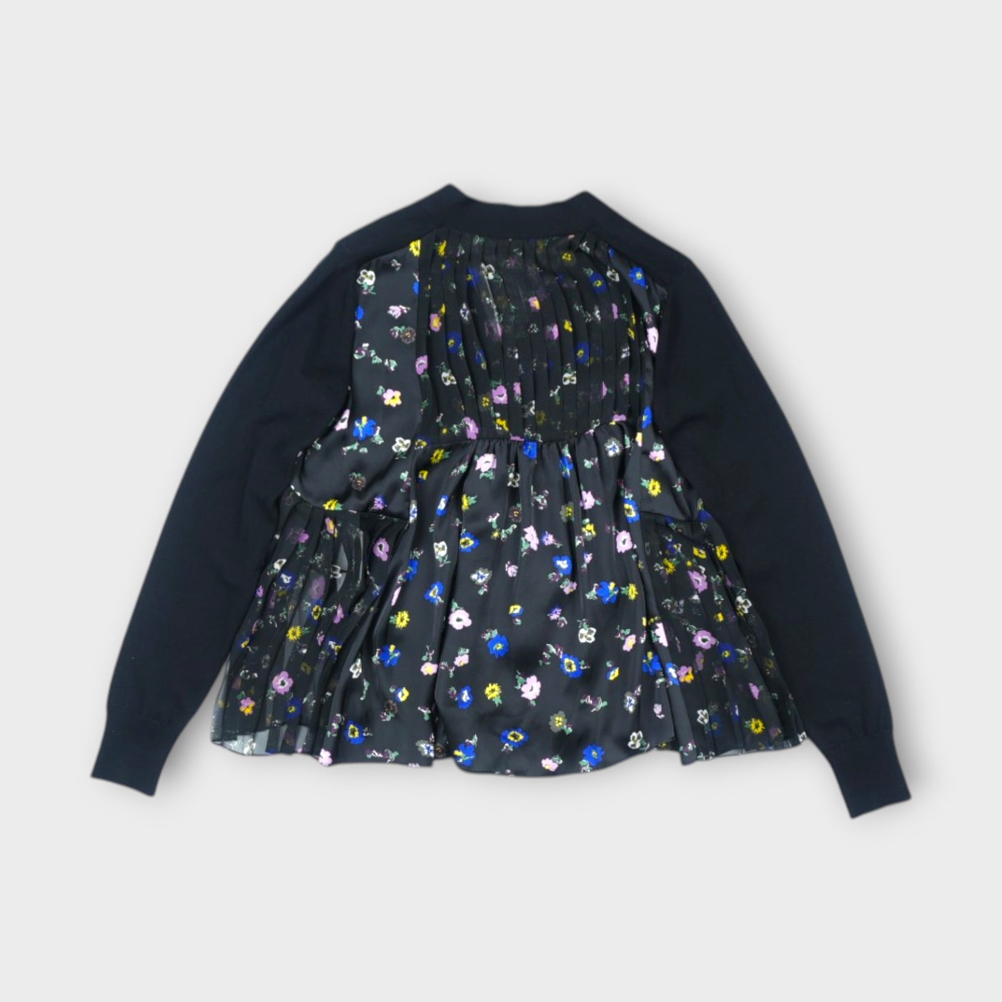 sacai WOMEN Floral Print x Cotton Knit Cardigan