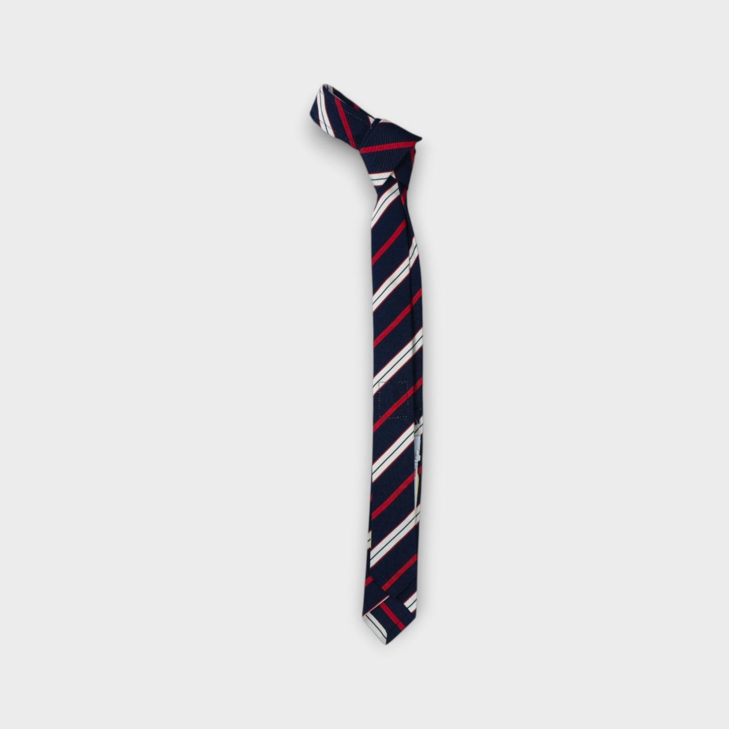 THOM BROWNE CLASSIC TIE IN VARIEGATED REP STRIPE SILK /COTTON TIE JACQUARD