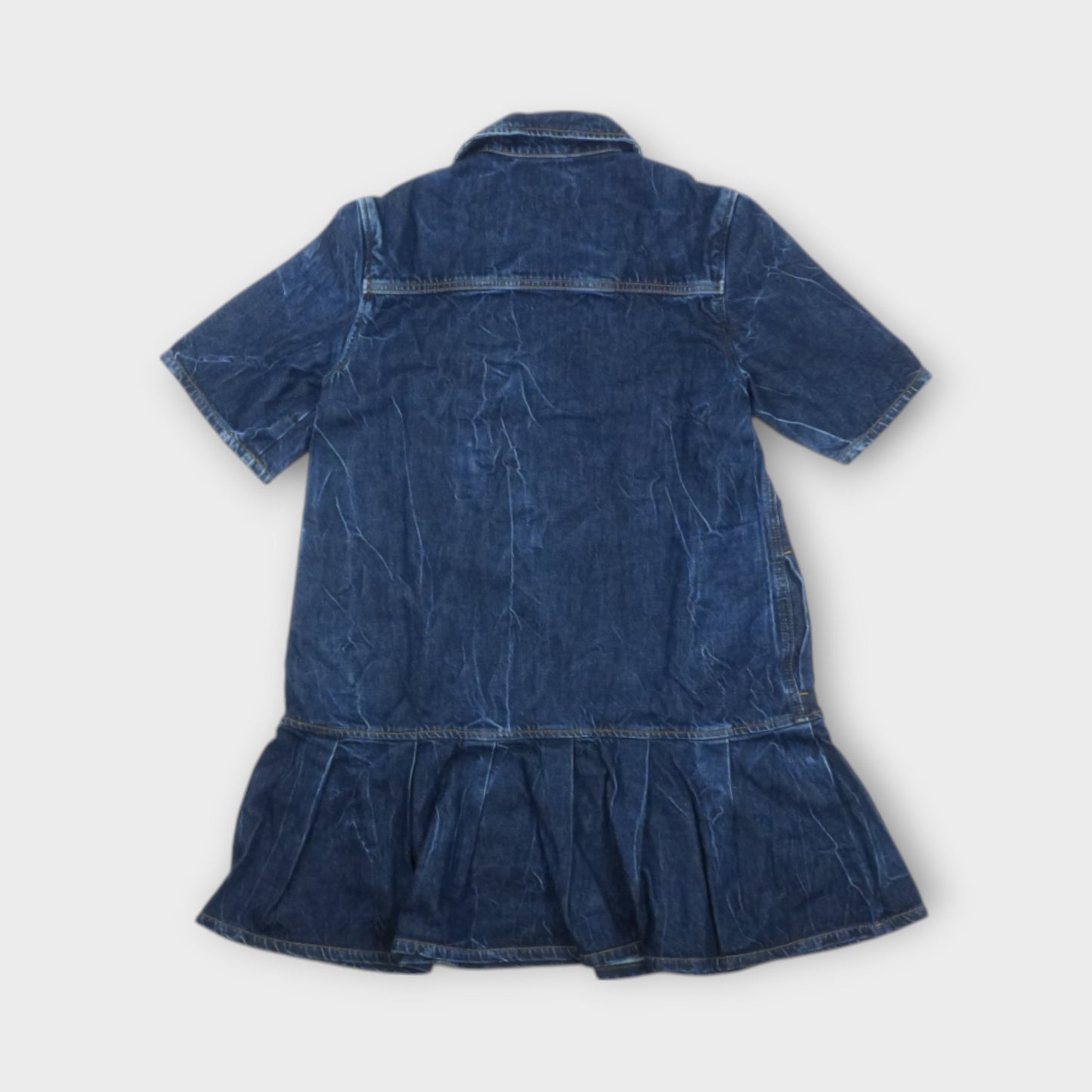 GANNI Crinkled Future Denim Mini Dress
