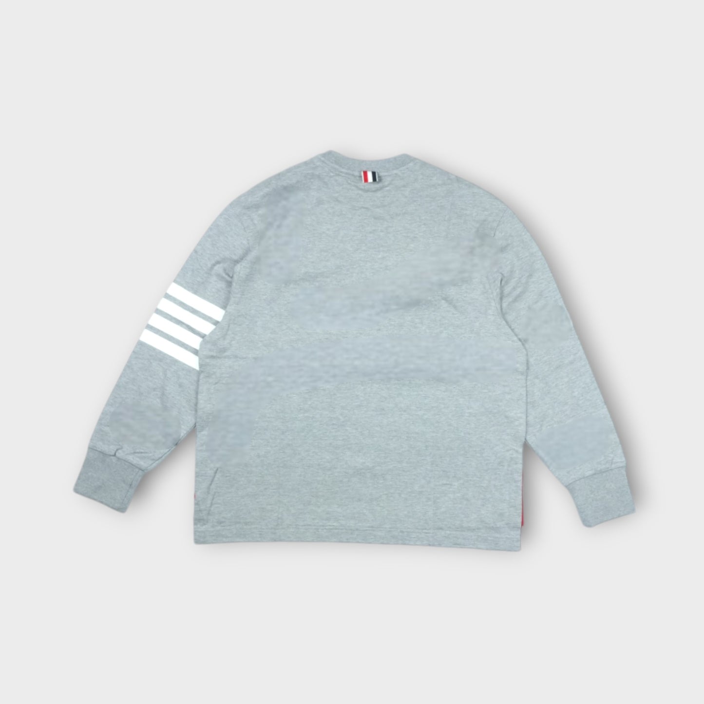 THOM BROWNE LONG SLEEVE RUGBY TEE W/ ENGINEERED 4 BAR IN MEDIUM WEIGHT JERSEY