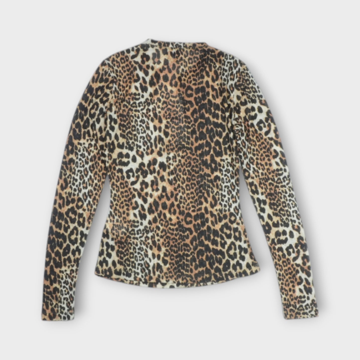 GANNI Printed Marl Mesh Long Sleeve Top