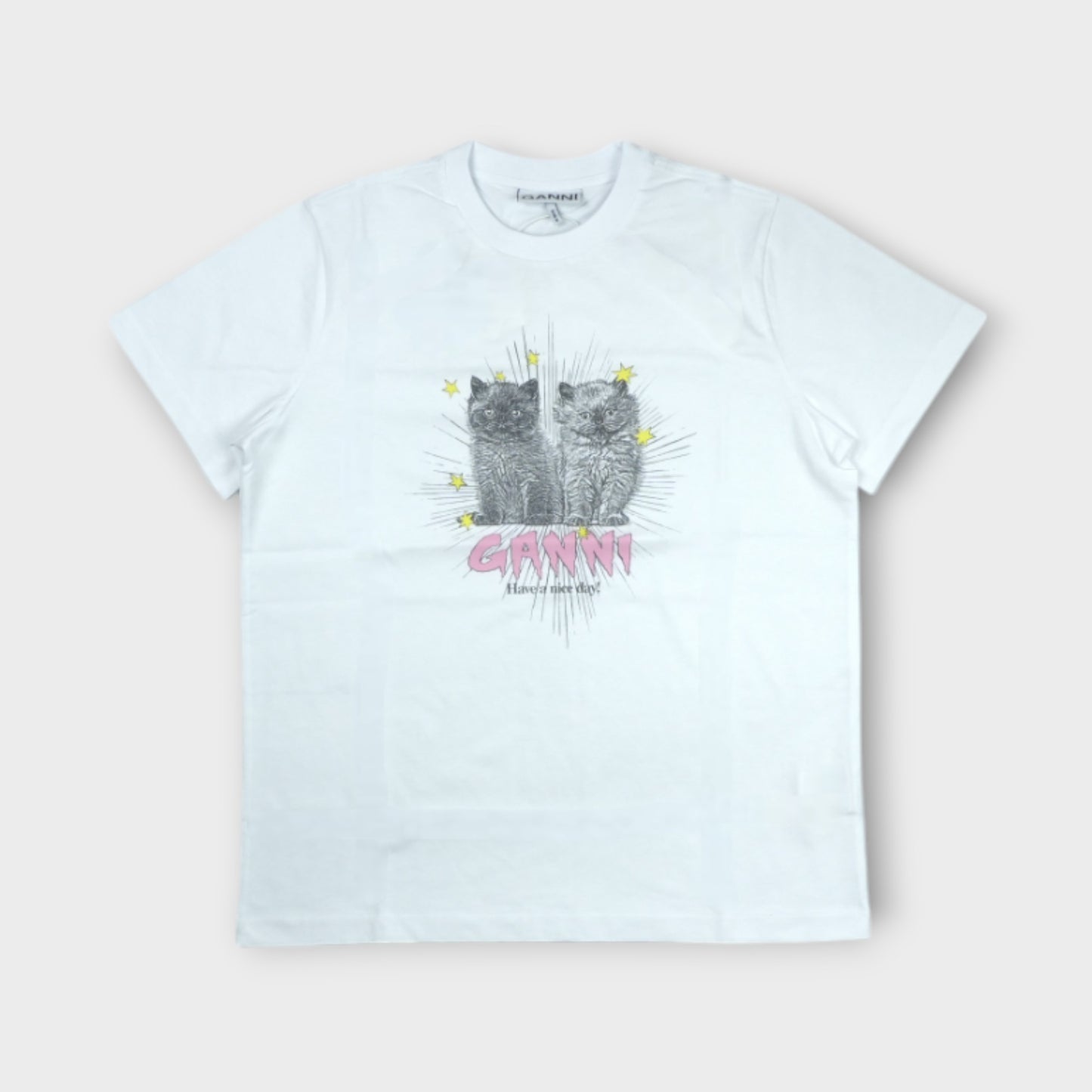 GANNI Basic Jersey Kittens Relaxed T-shirt
