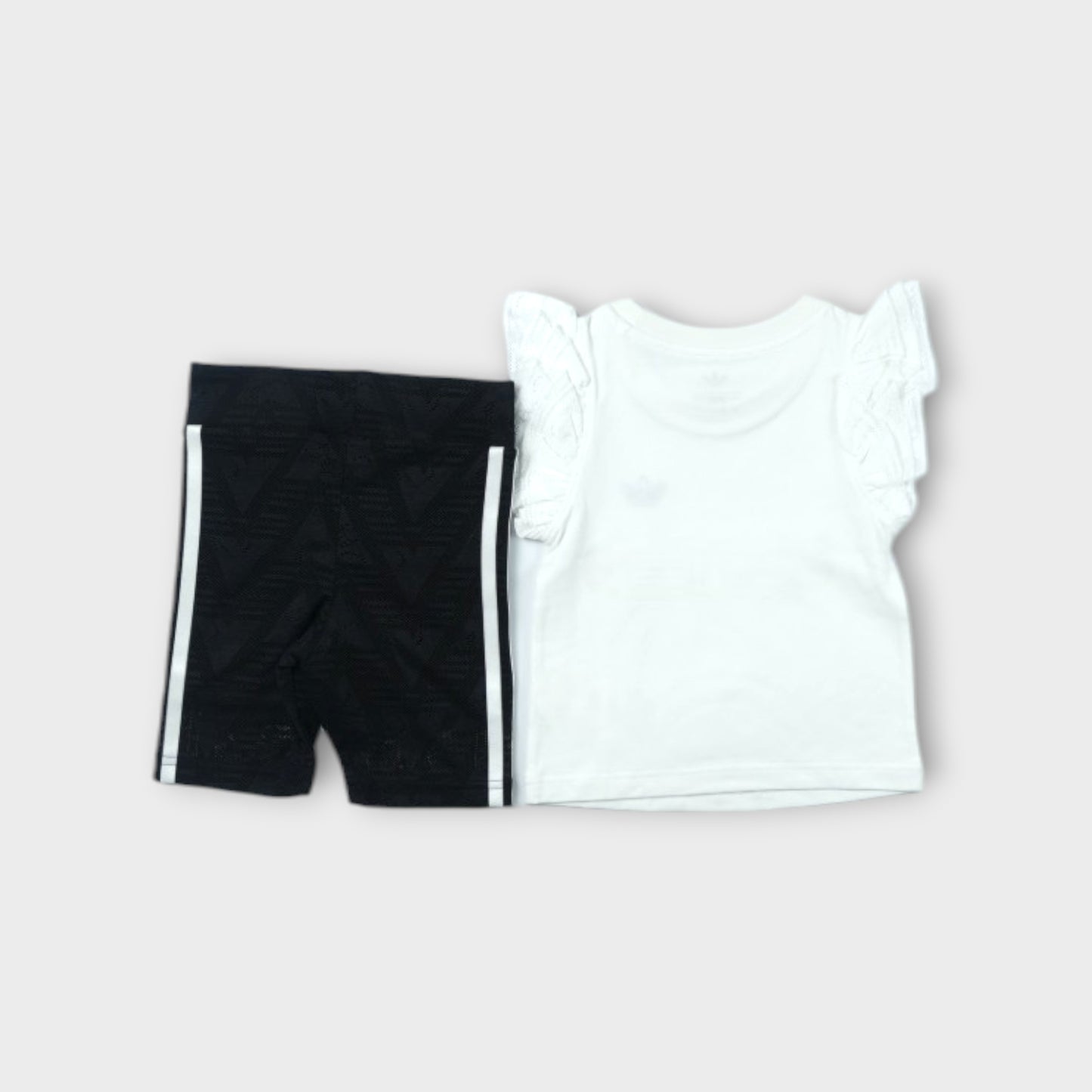 adidas KIDS Lace Cycling Shorts and Short-Sleeve T-Shirt Set