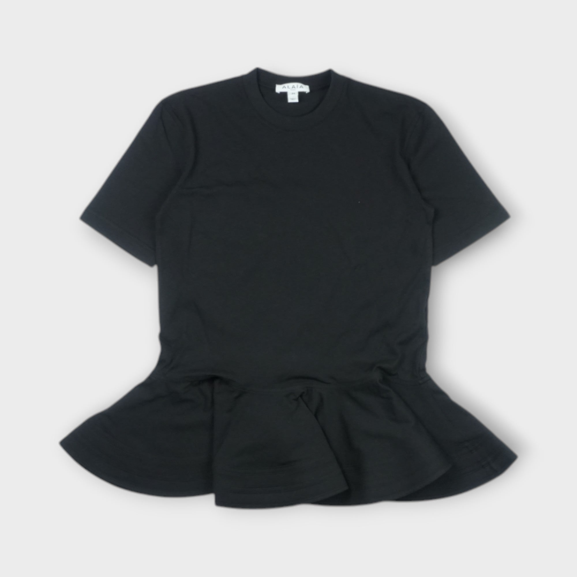 【VIP価格!】ALAIA ブラック ペプラム Tシャツ ALAÏA PEPLUM T-SHIRT – mou by ACROPOLIS