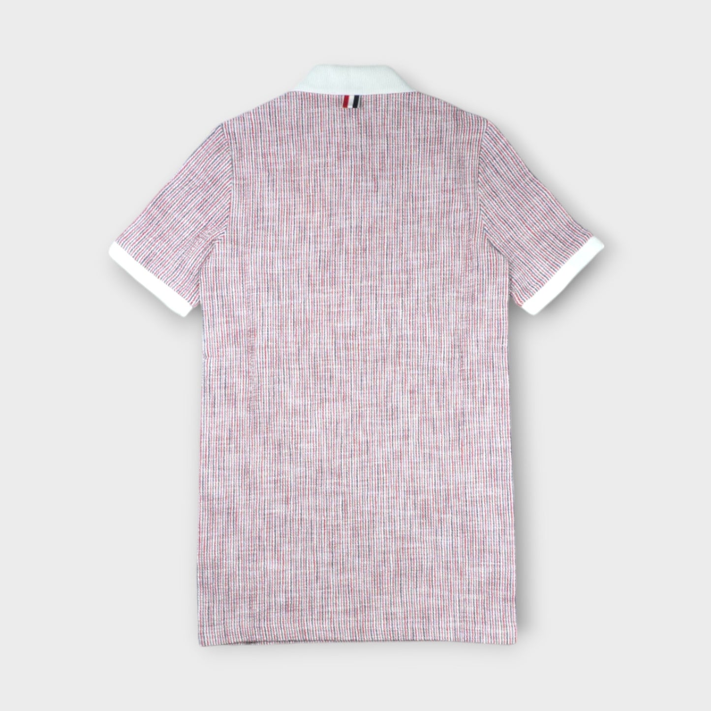 THOM BROWNE SHORT SLEEVE POLO DRESS IN COTTON TWEED