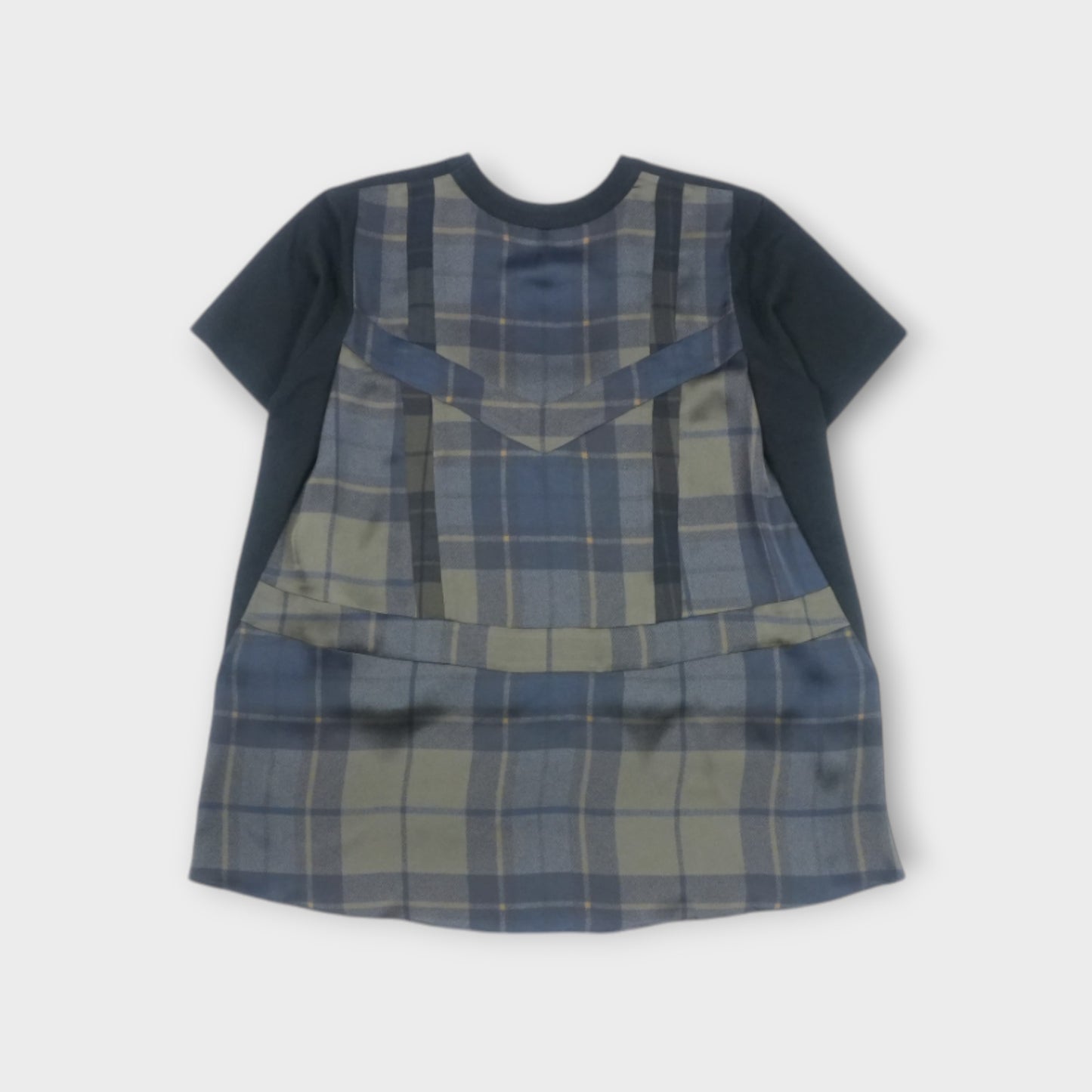 sacai Plaid Print x Cotton Jersey T-Shirt