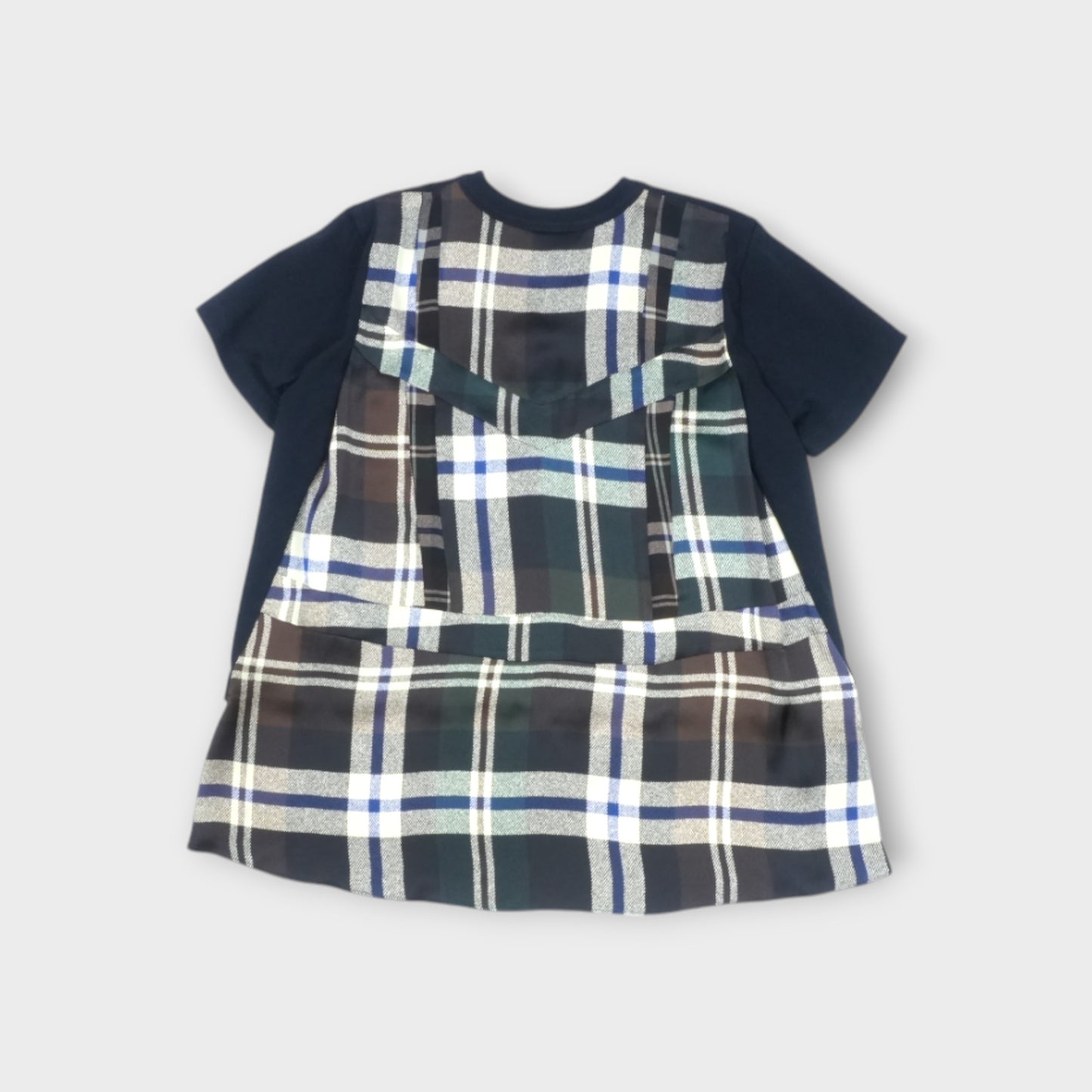 sacai Plaid Print x Cotton Jersey T-Shirt