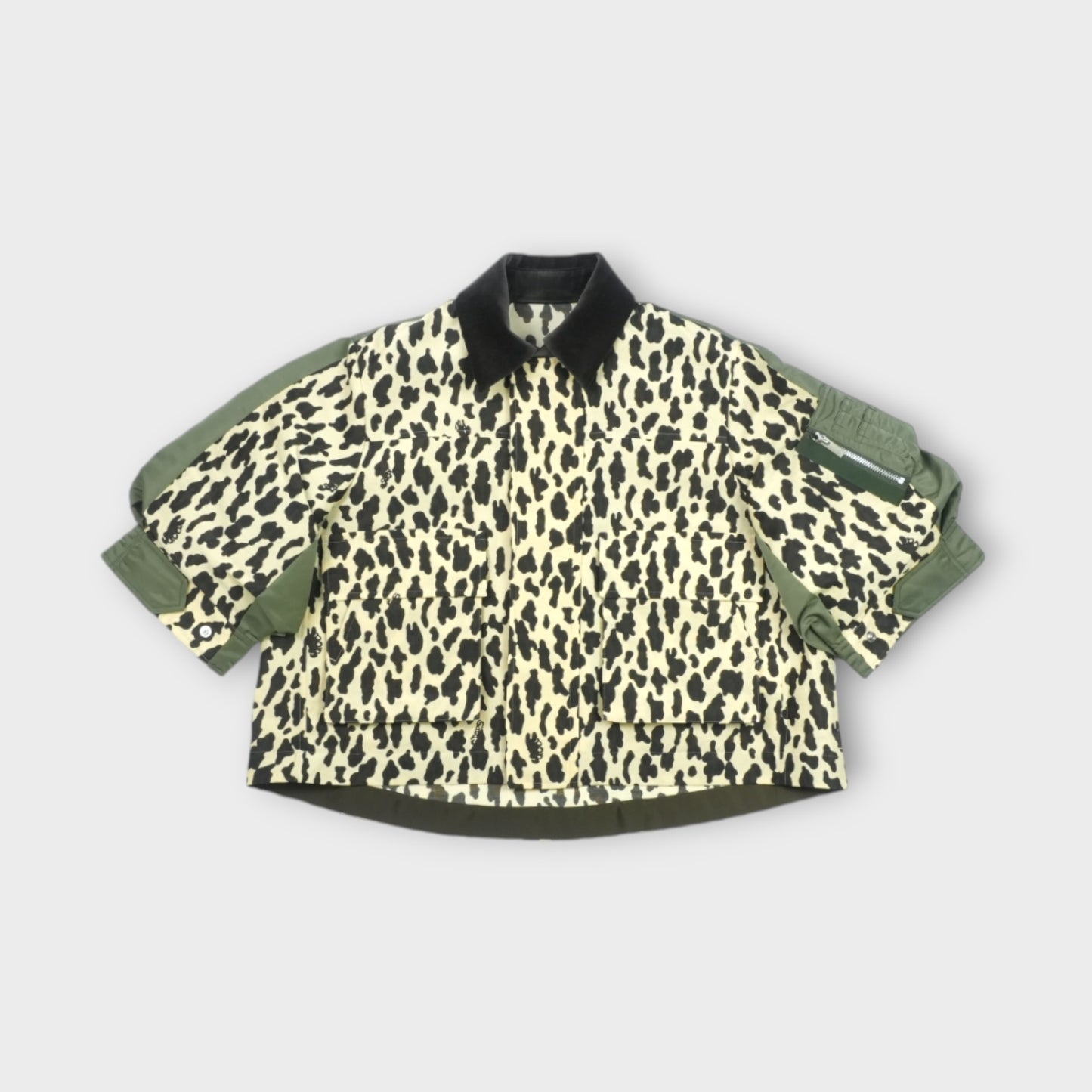sacai Leopard Print x Nylon Twill Jacket
