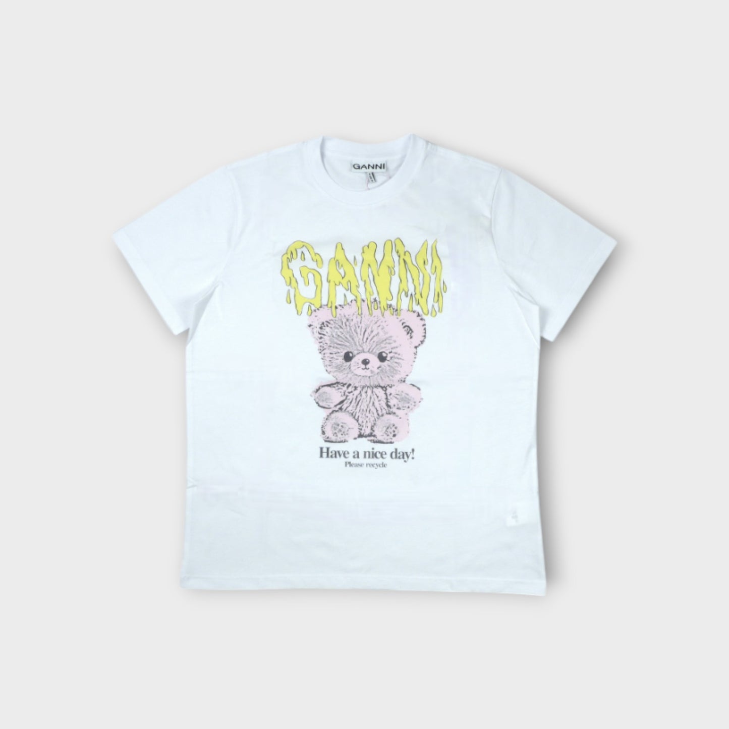GANNI Basic Cotton Jersey Teddy Relaxed T-shirt
