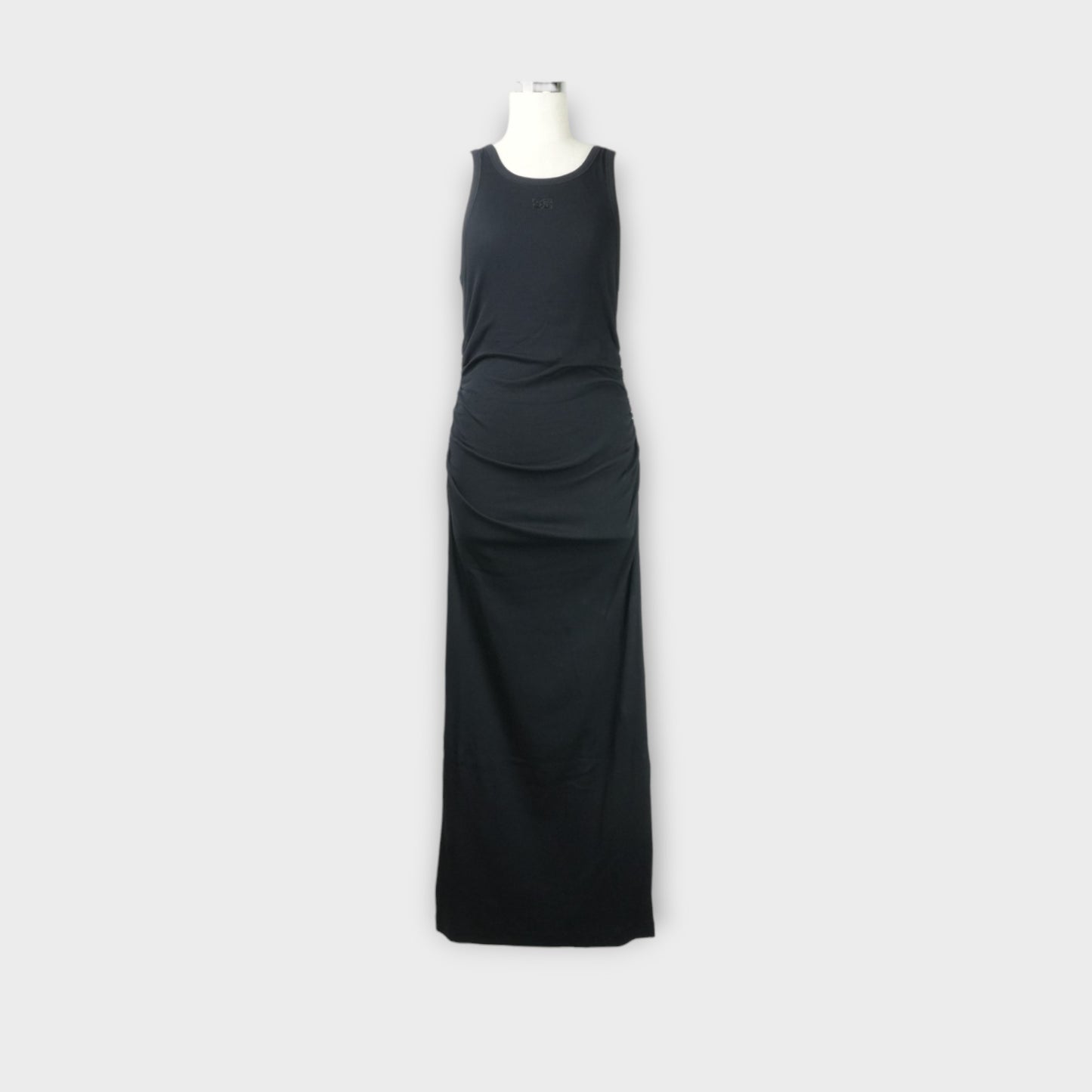GANNI Soft Cotton Rib Tank Top Long Dress