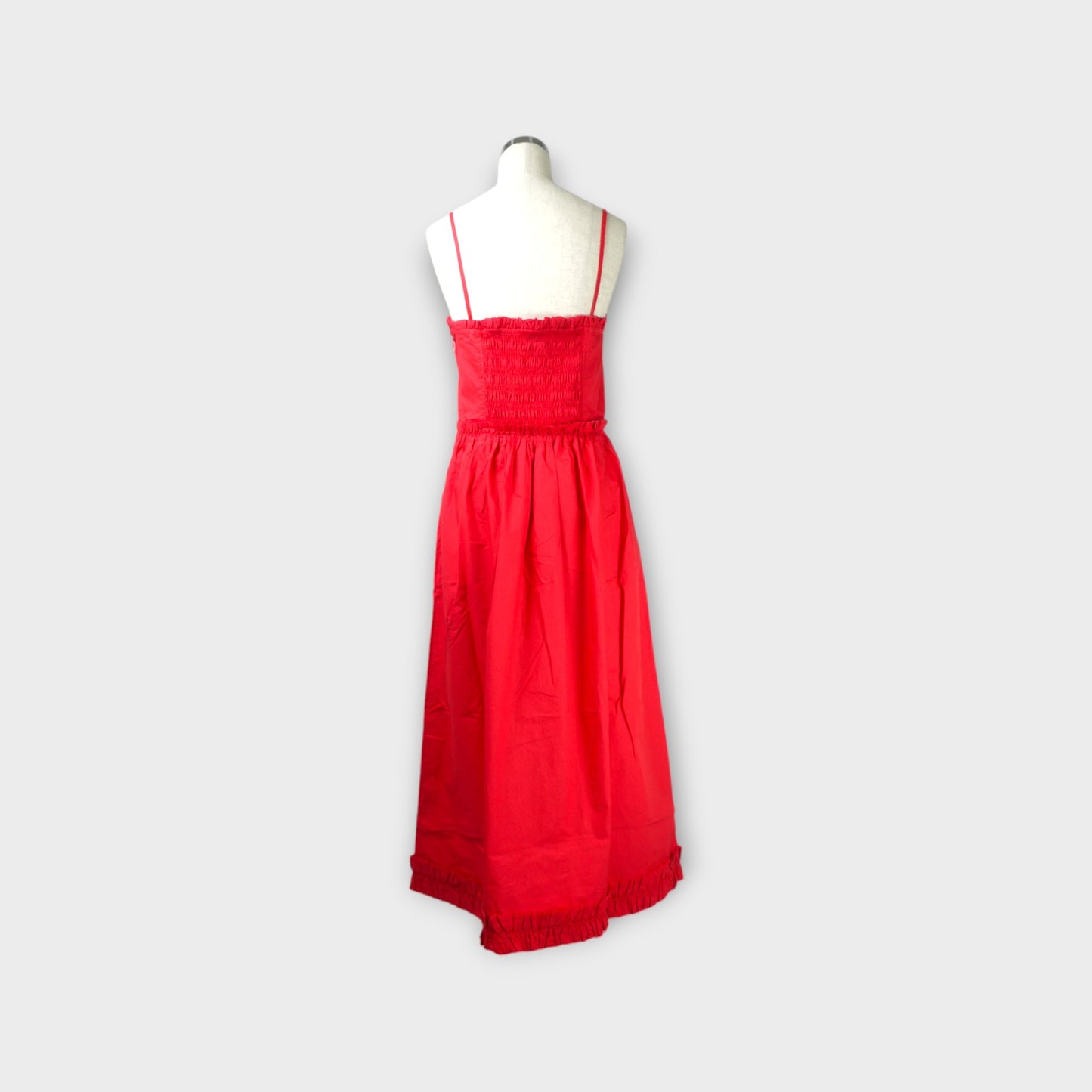 GANNI Cotton Poplin Strap Long Dress