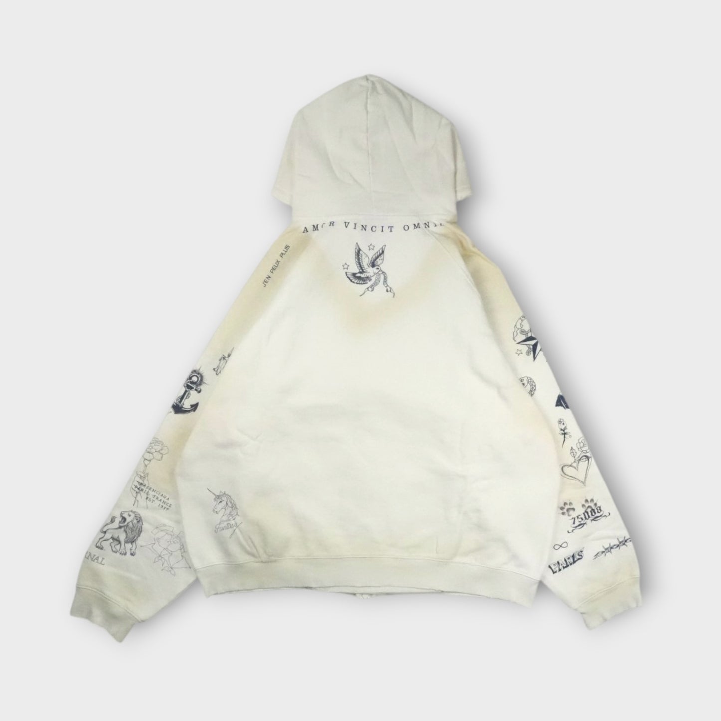 BALENCIAGA Raglan Zip Up Hoodie