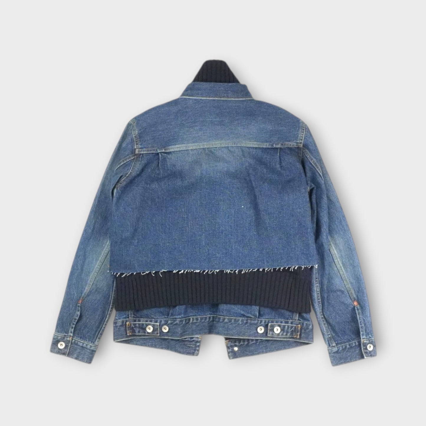 sacai WOMEN Denim x Wool Knit Jacket