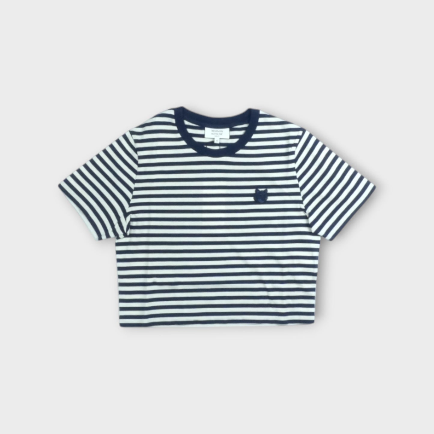 MAISON KITSUNÉ BOLD FOX HEAD PATCH MULTI STRIPES BABY TEE-SHIRT
