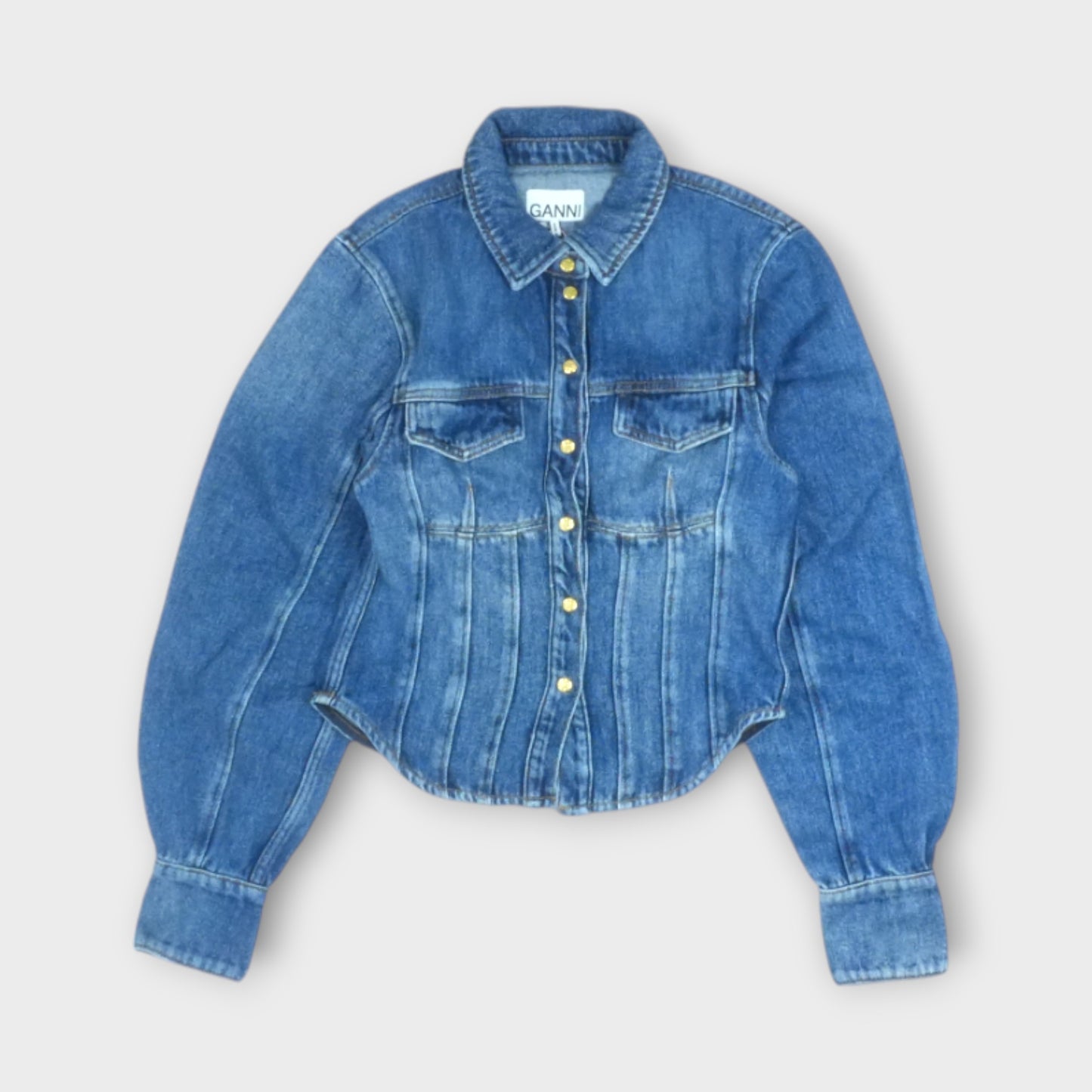 GANNI Light Denim Corsage Shirt