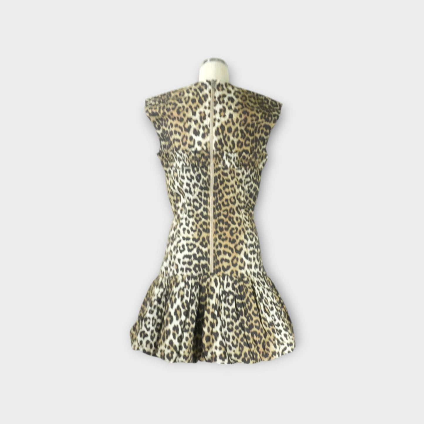 GANNI Printed Cotton Corset Mini Dress