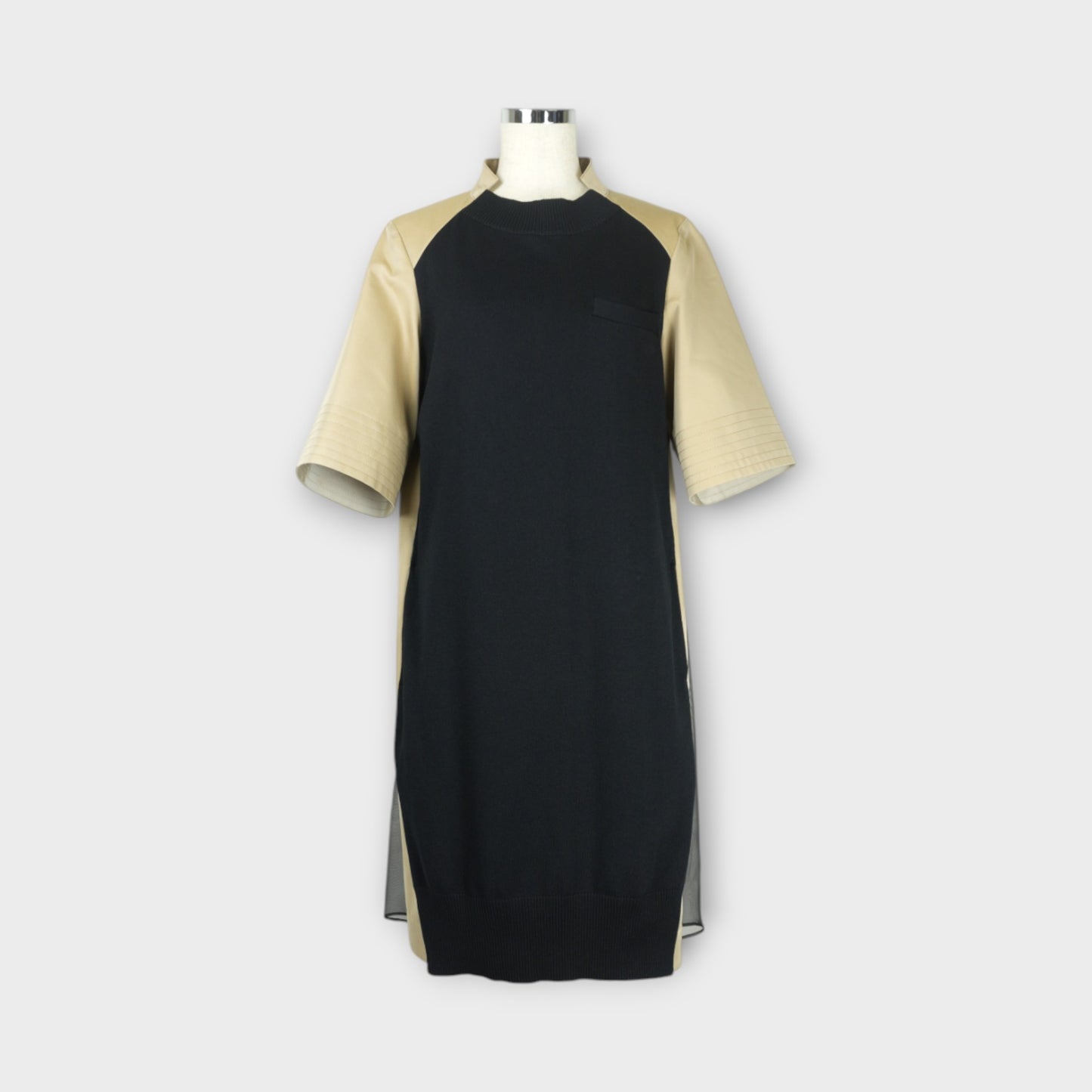 sacai Cotton Gabardine x Knit Dress