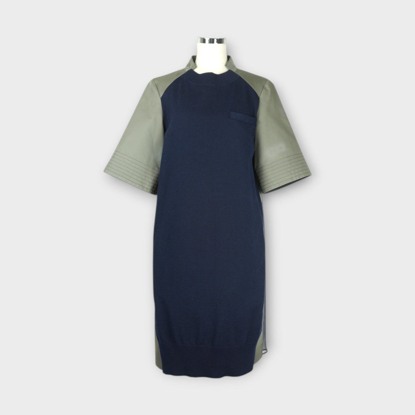 sacai Cotton Gabardine x Knit Dress