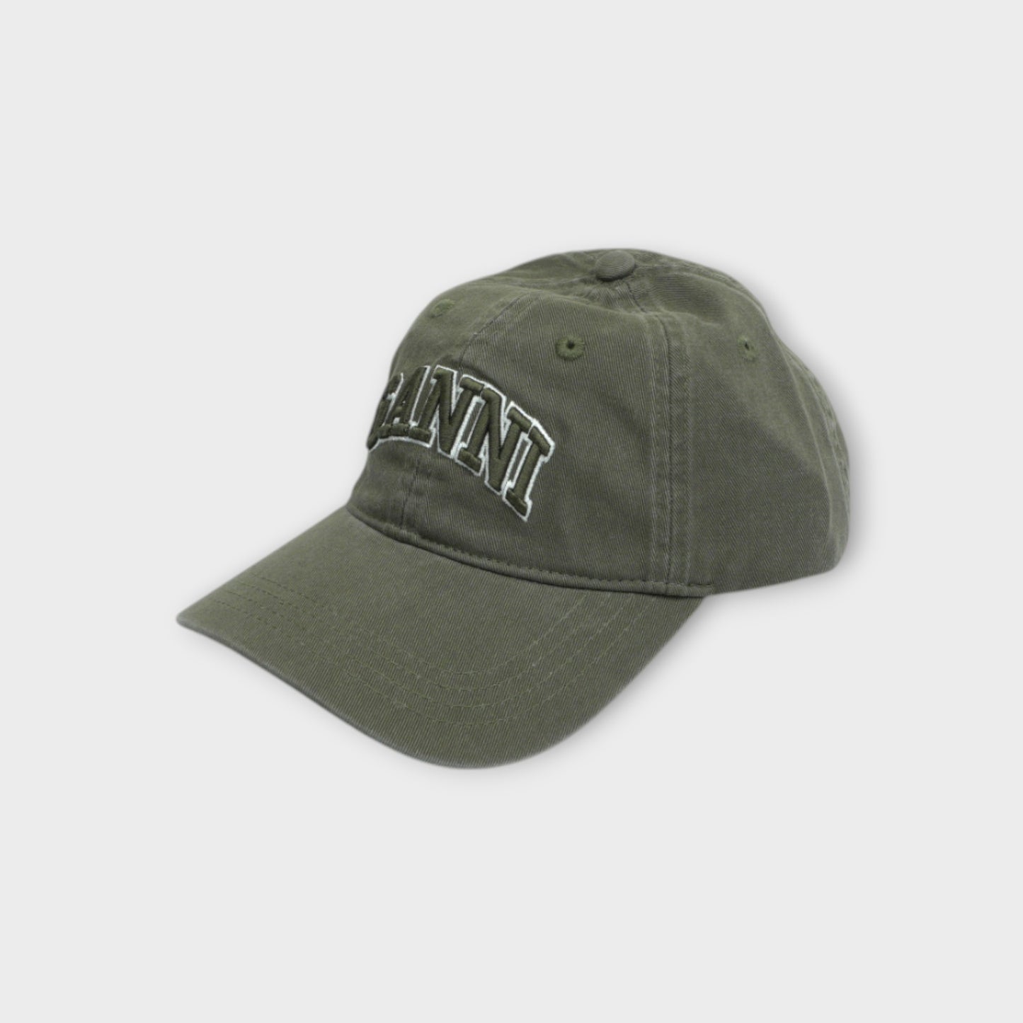 GANNI Washed Cotton Canvas Cap Emb