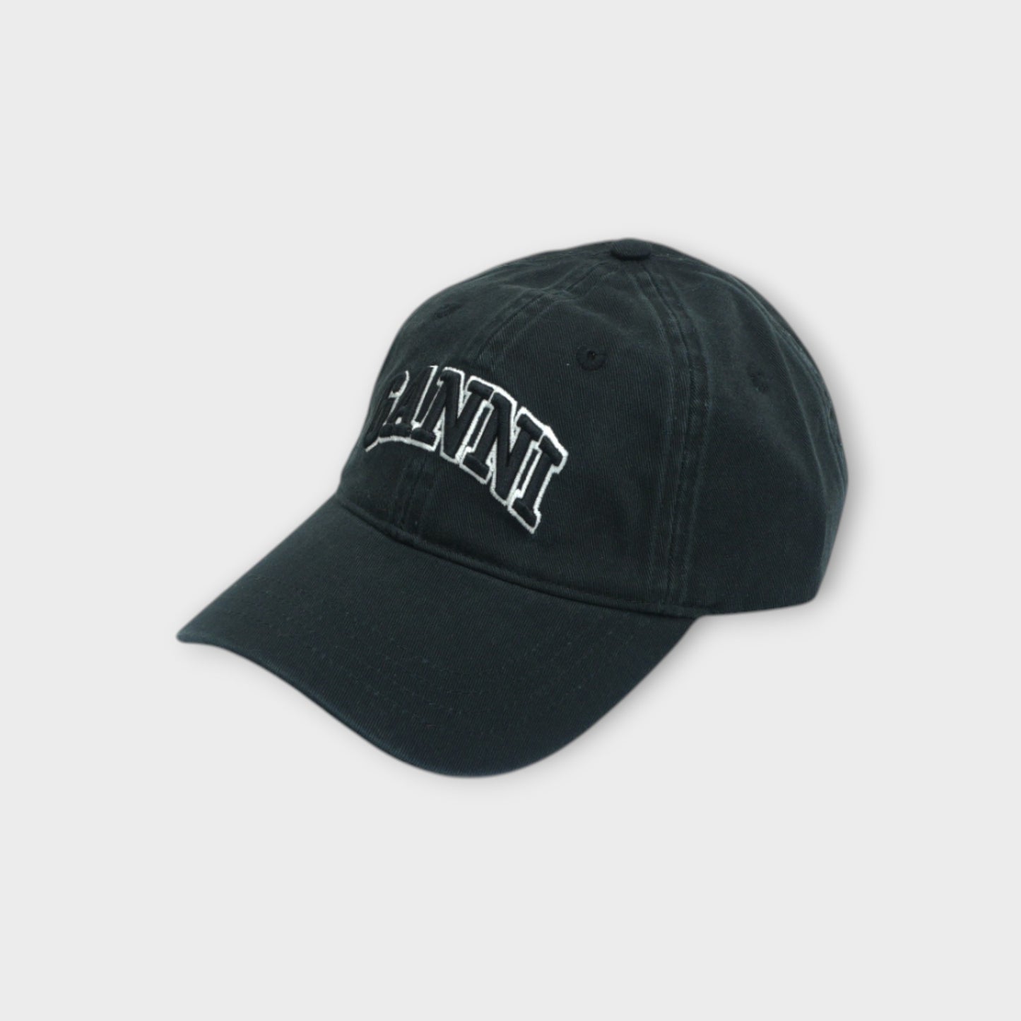 GANNI Washed Cotton Canvas Cap Emb