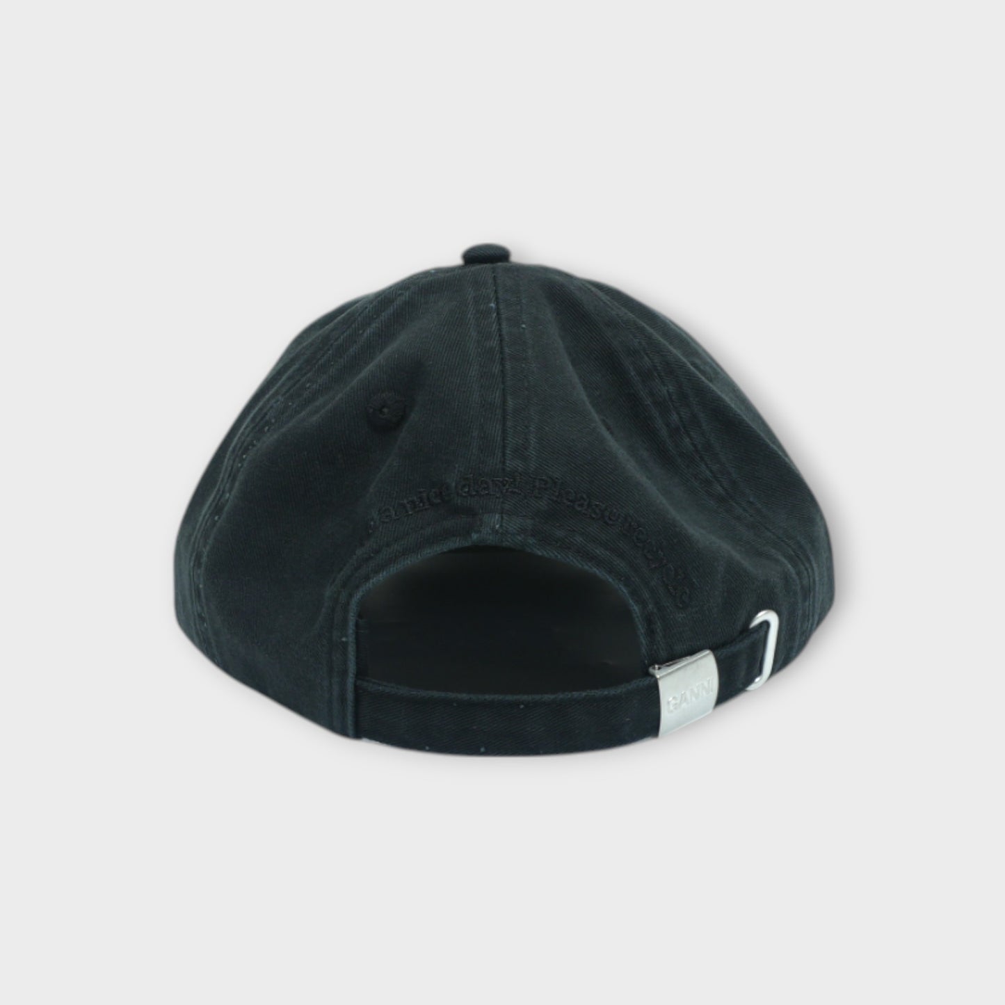 GANNI Washed Cotton Canvas Cap Emb