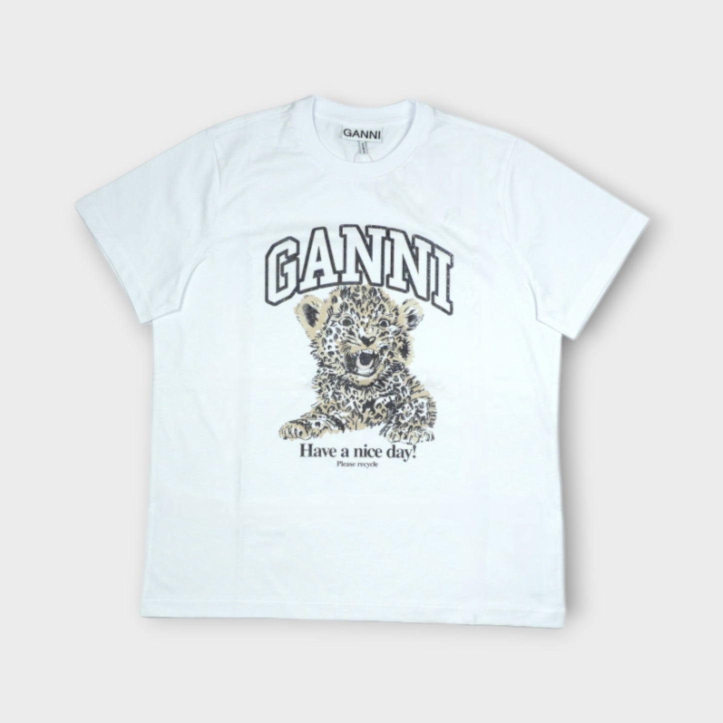 GANNI Basic Jersey Leopard Relaxed T-shirt