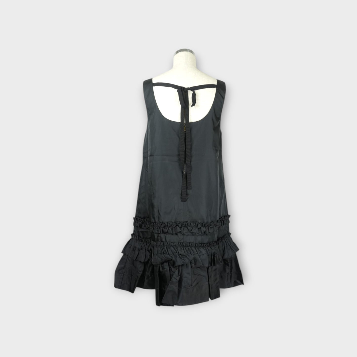 GANNI Duchesse Nylon U-neck Mini Dress