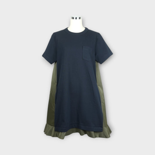 sacai Nylon Twill x Cotton Jersey Dress