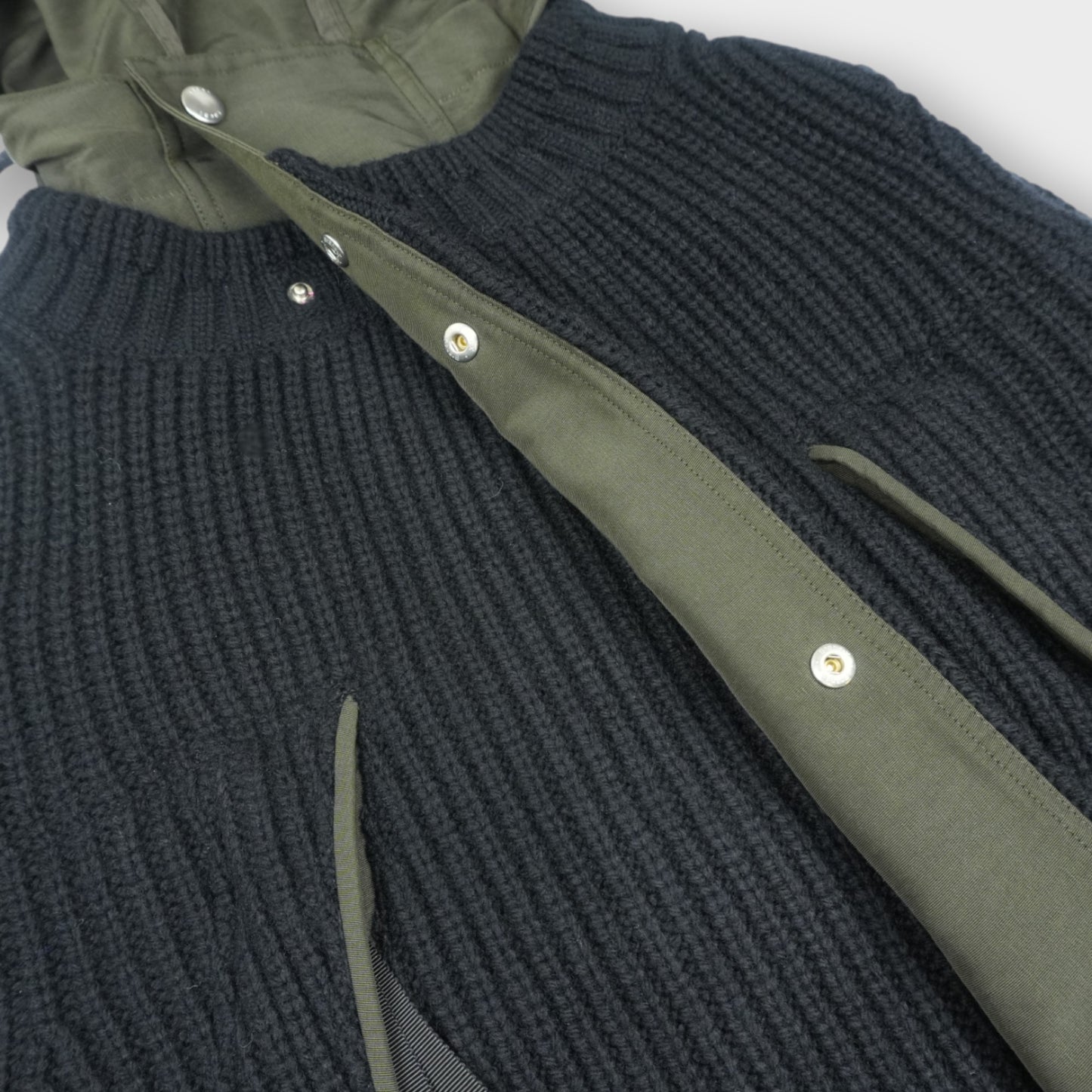 sacai Wool Knit x Grosgrain Blouson
