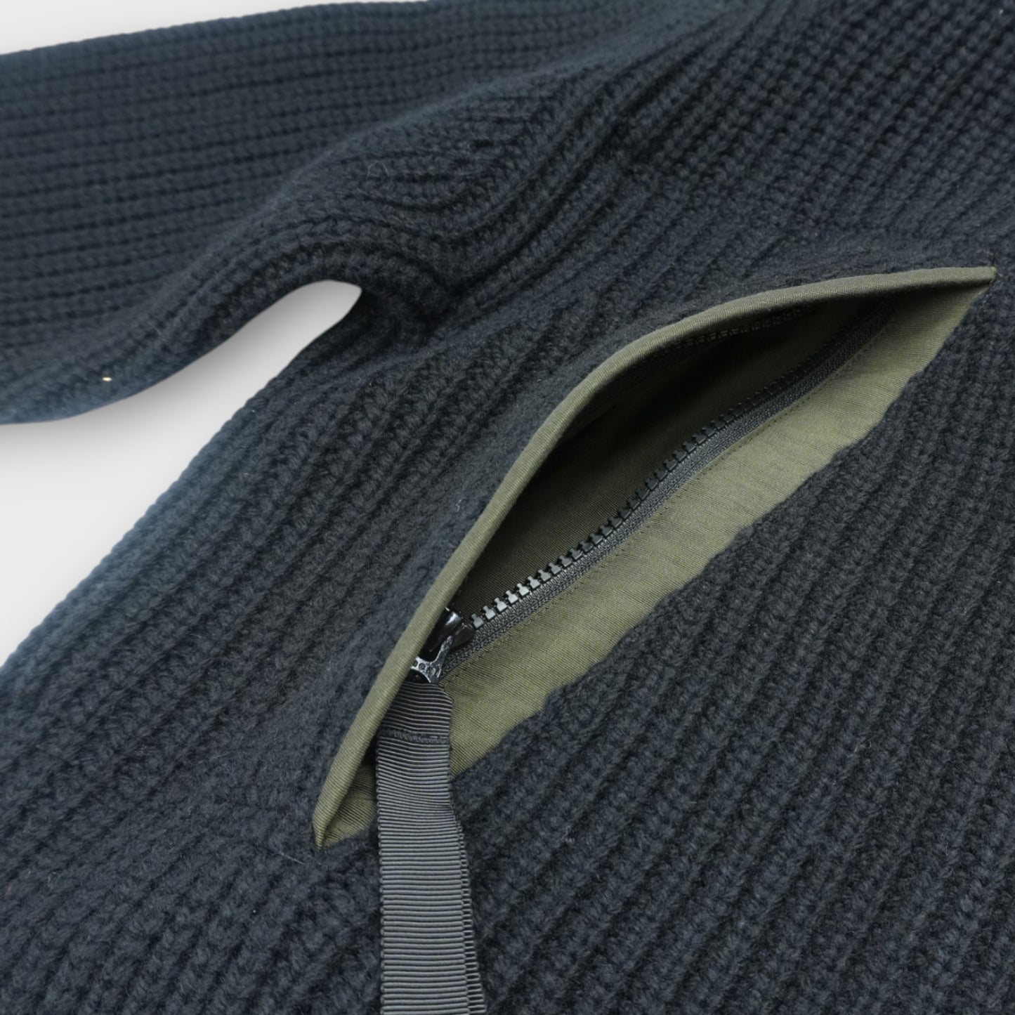 sacai Wool Knit x Grosgrain Blouson