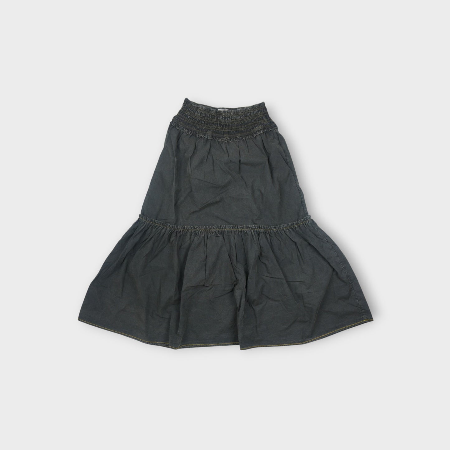 GANNI Garment Dyed Coton Smock Maxi Skirt