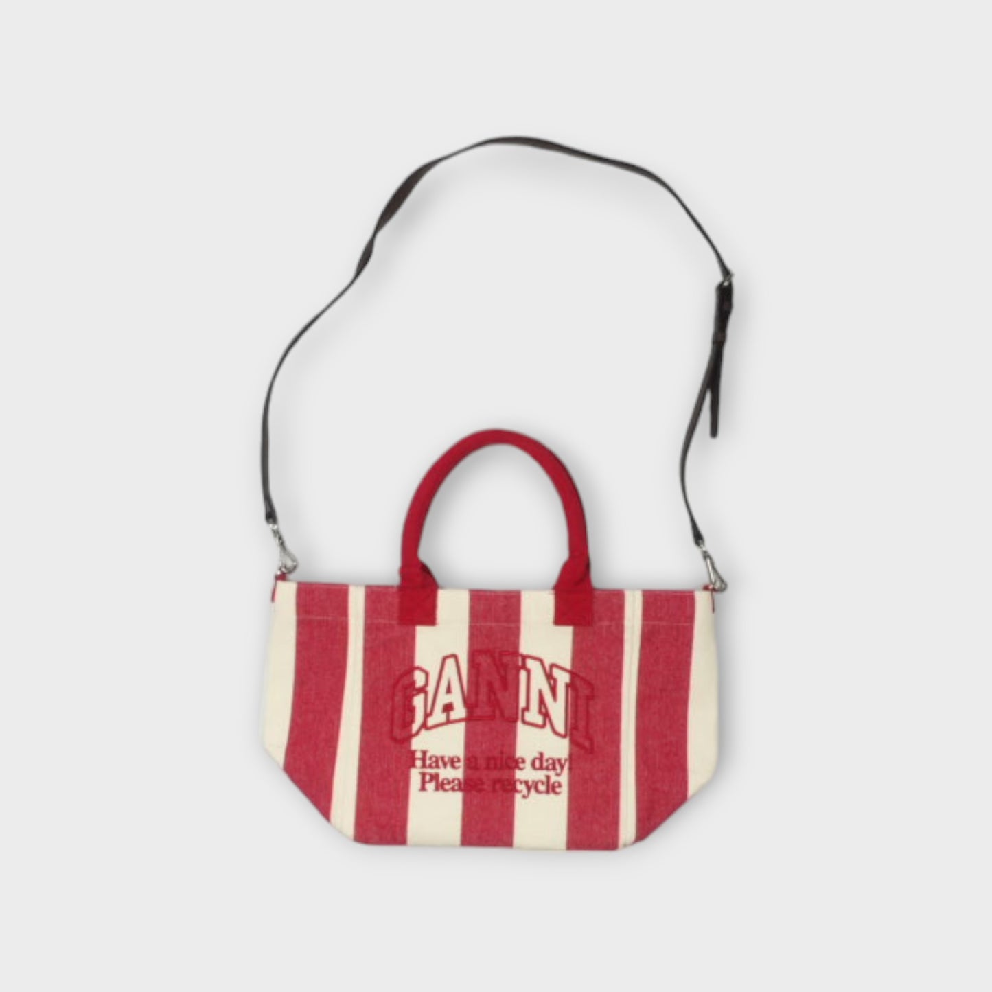 GANNI Small Easy Shopper Stripes