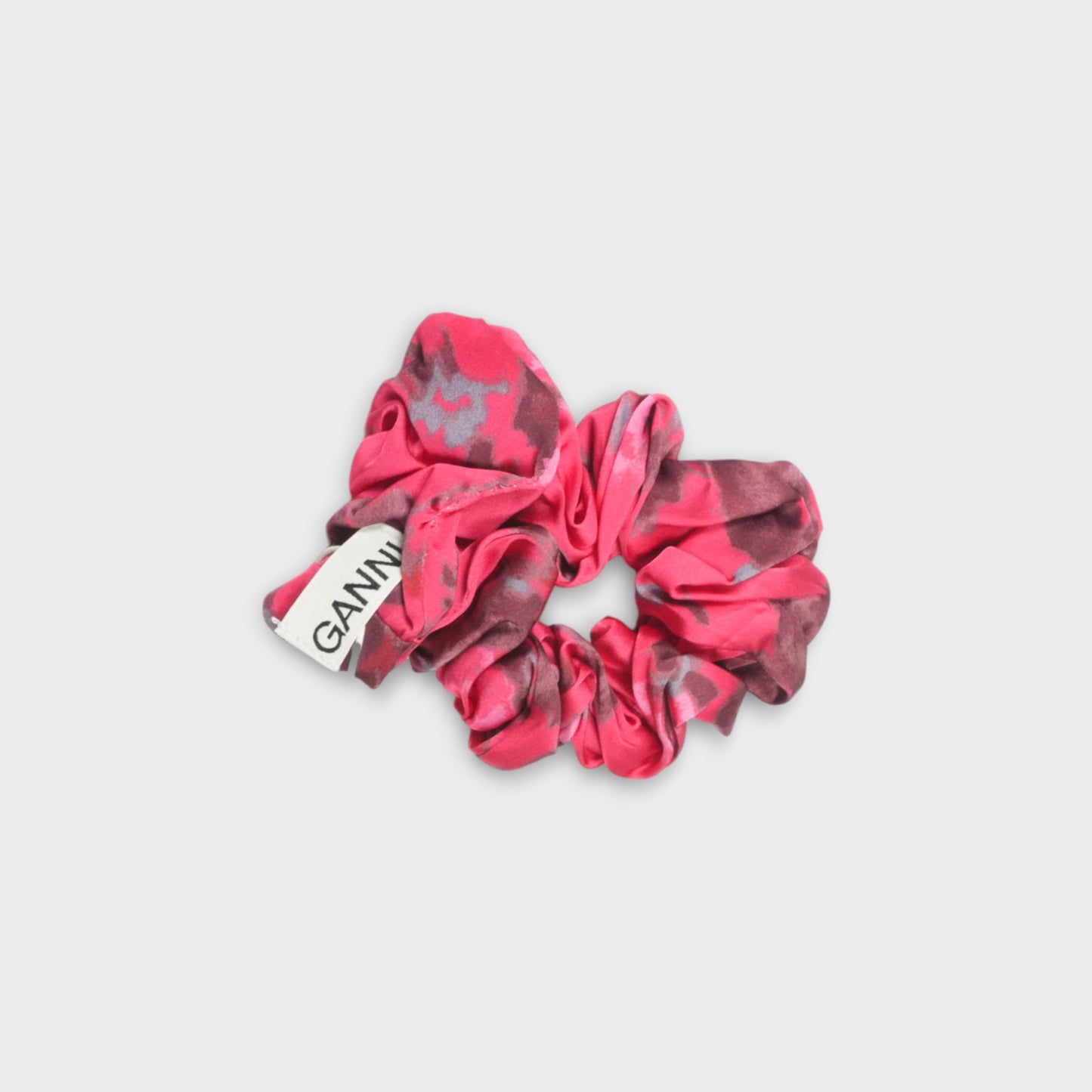 GANNI Printed Satin Scrunchie