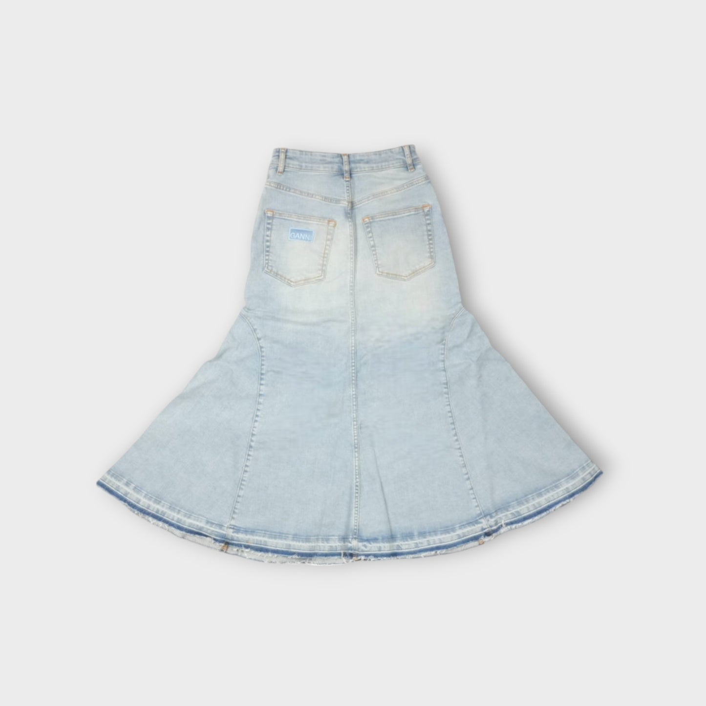 GANNI Tint Denim Midi Skirt
