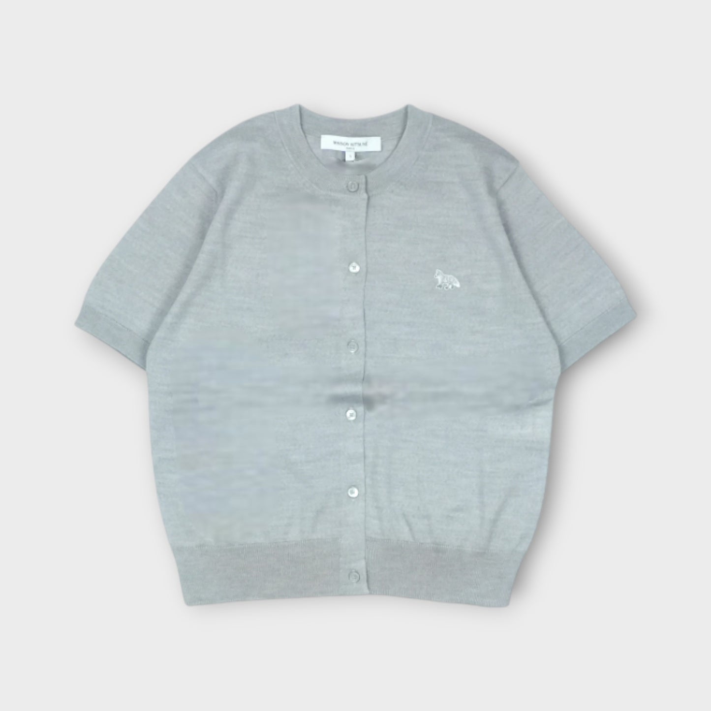 MAISON KITSUNÉ BABY FOX FINE MERINO SHORT SLEEVE CARDIGAN