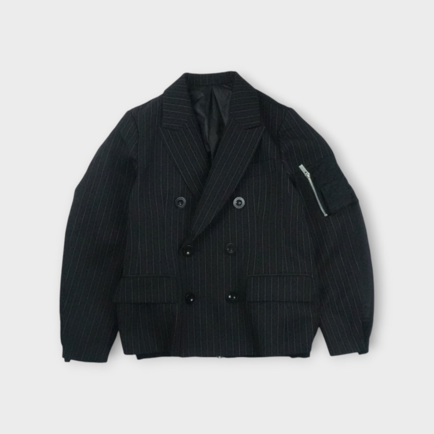 sacai Stripe Doeskin x Nylon Twill Jacket