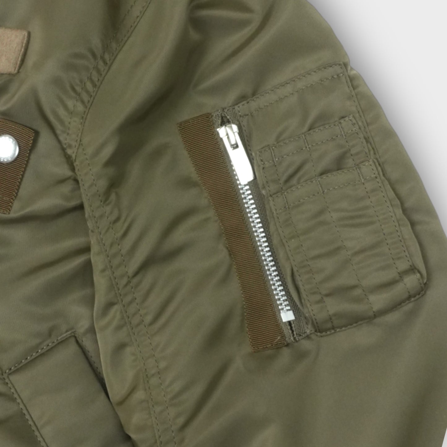 sacai Wool Melton x Nylon Twill Quilted Coat