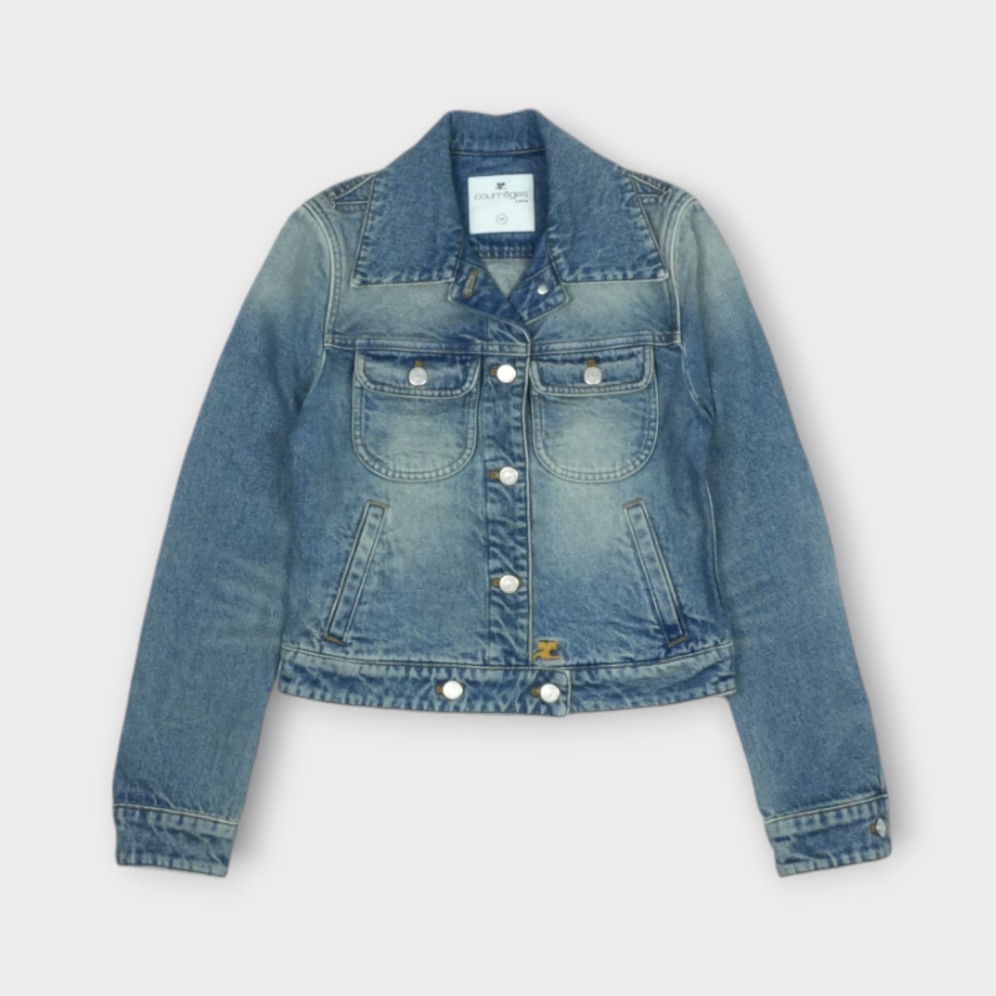 courreges TRUCKER JACKET SIGNATURE DENIM