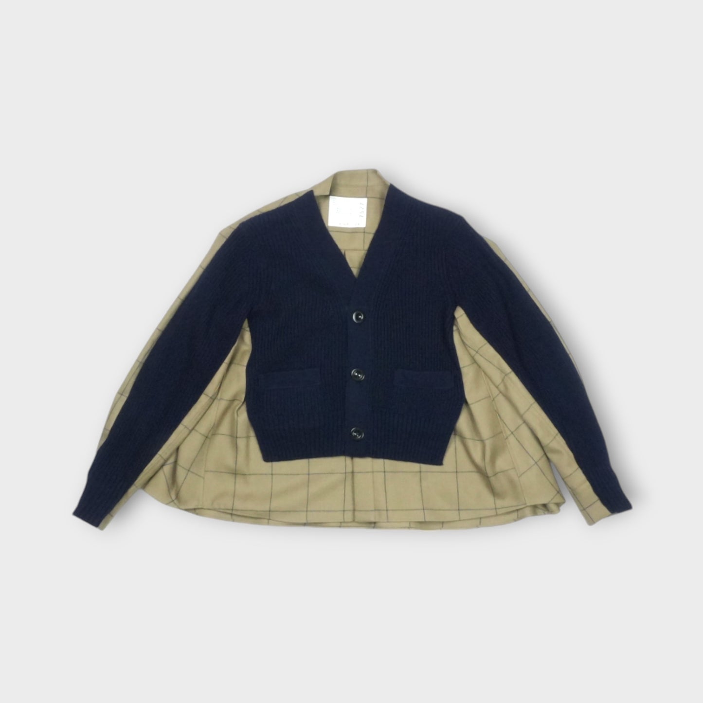 sacai Windowpane Knit Cardigan