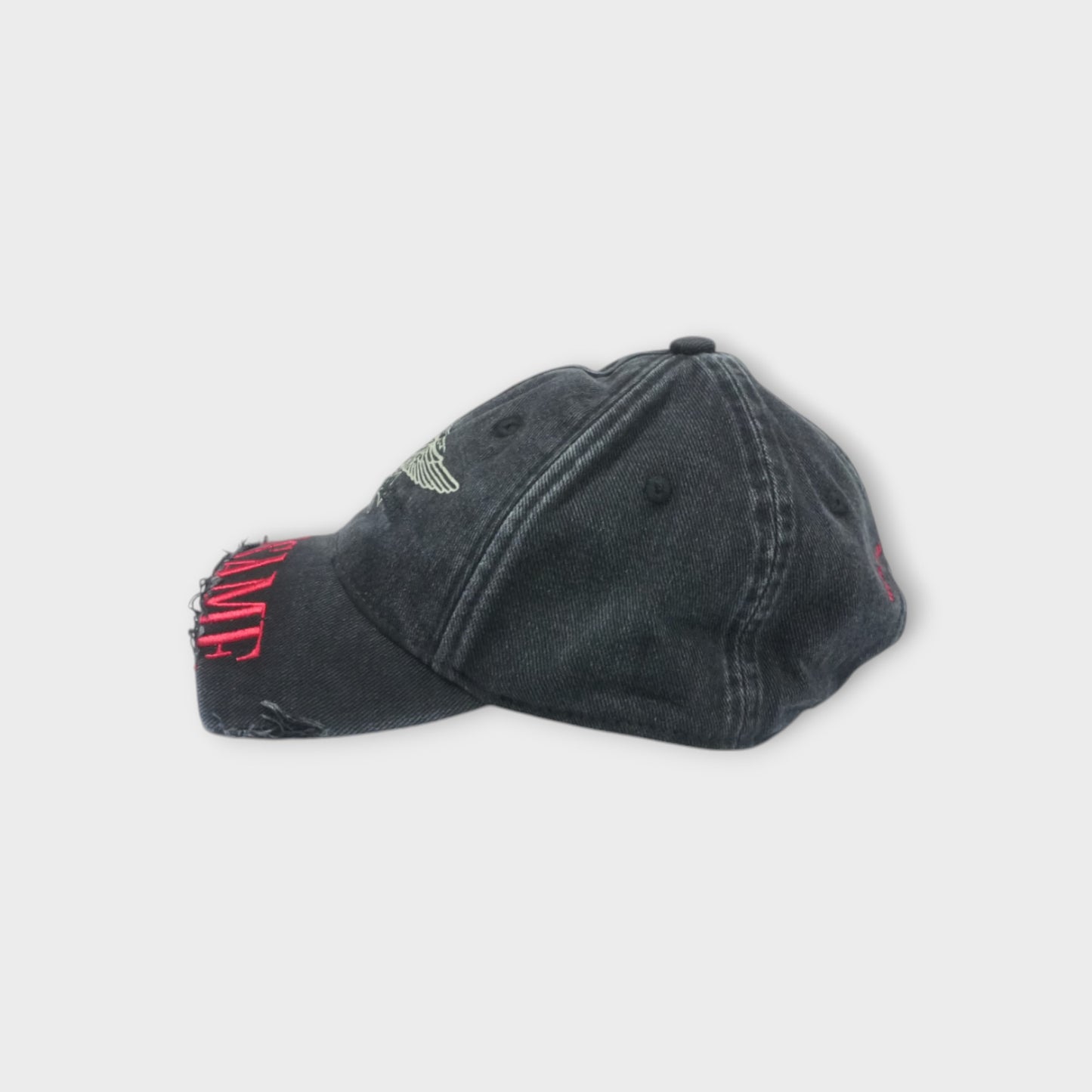 Martine Rose CUT PEAK BLACK CAP