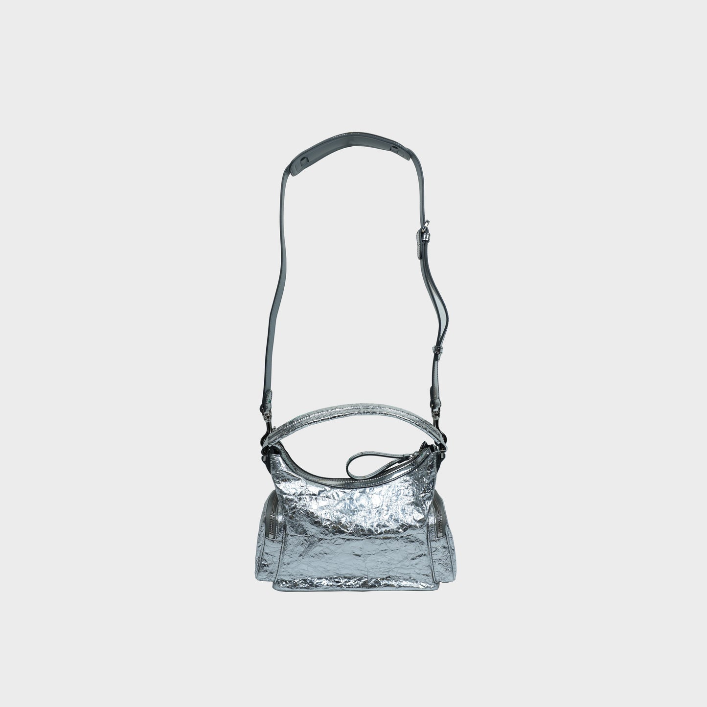 STELLA McCARTNEY Dartmoor Small Shoulder Bag Crinkled Metallic Alter Mat