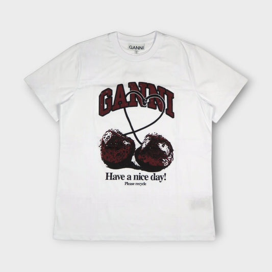 GANNI Basic Jersey Cherry Relaxed T-shirt