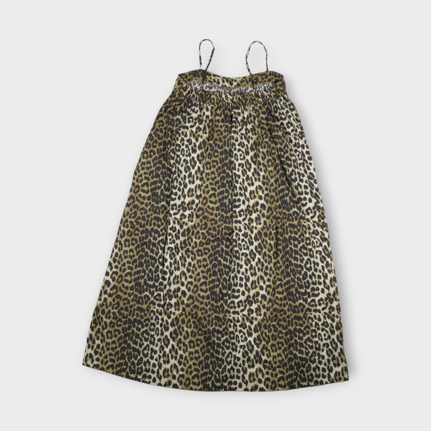 GANNI Printed Cotton Midi Strap Dress