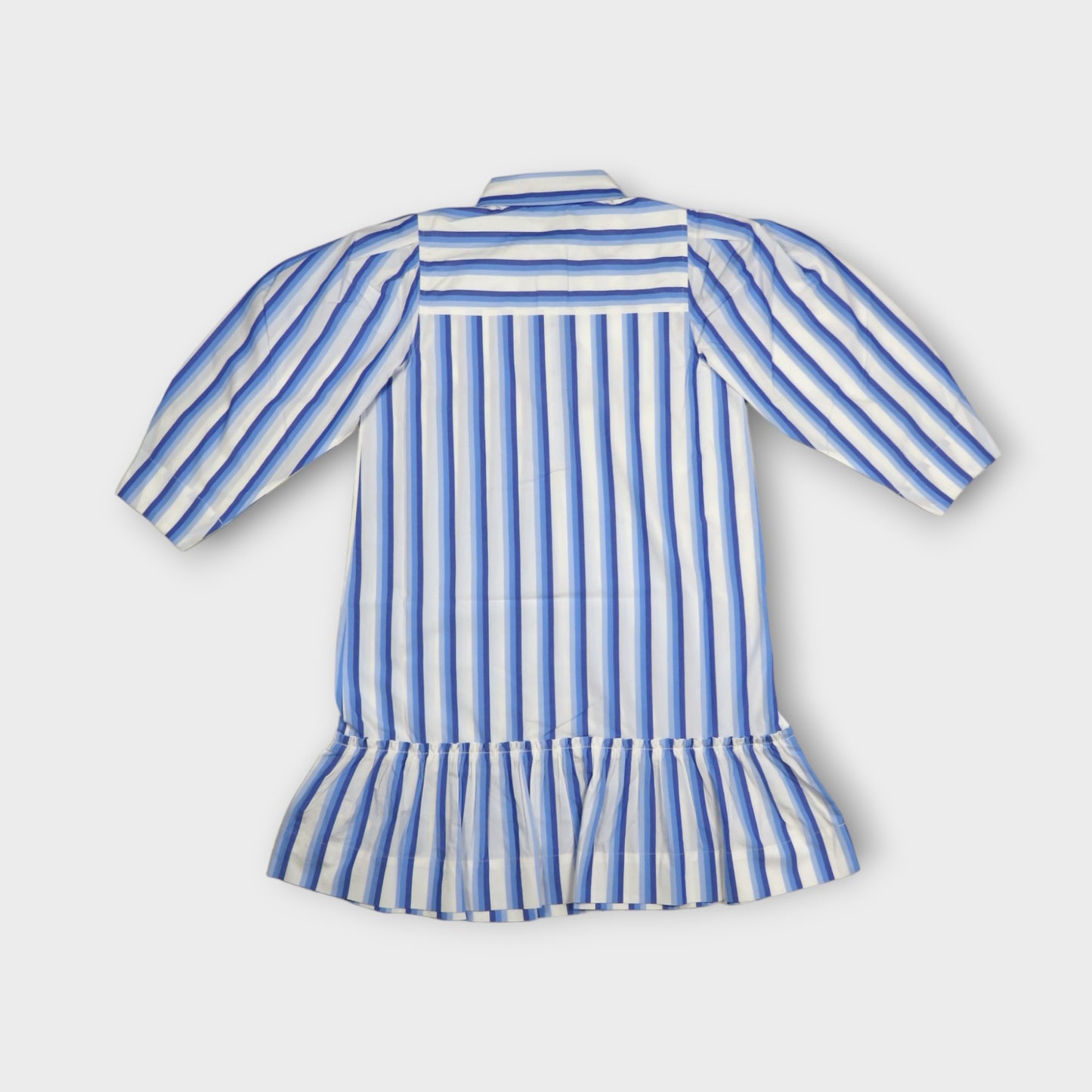 GANNI Stripe Cotton Mini Shirt Dress