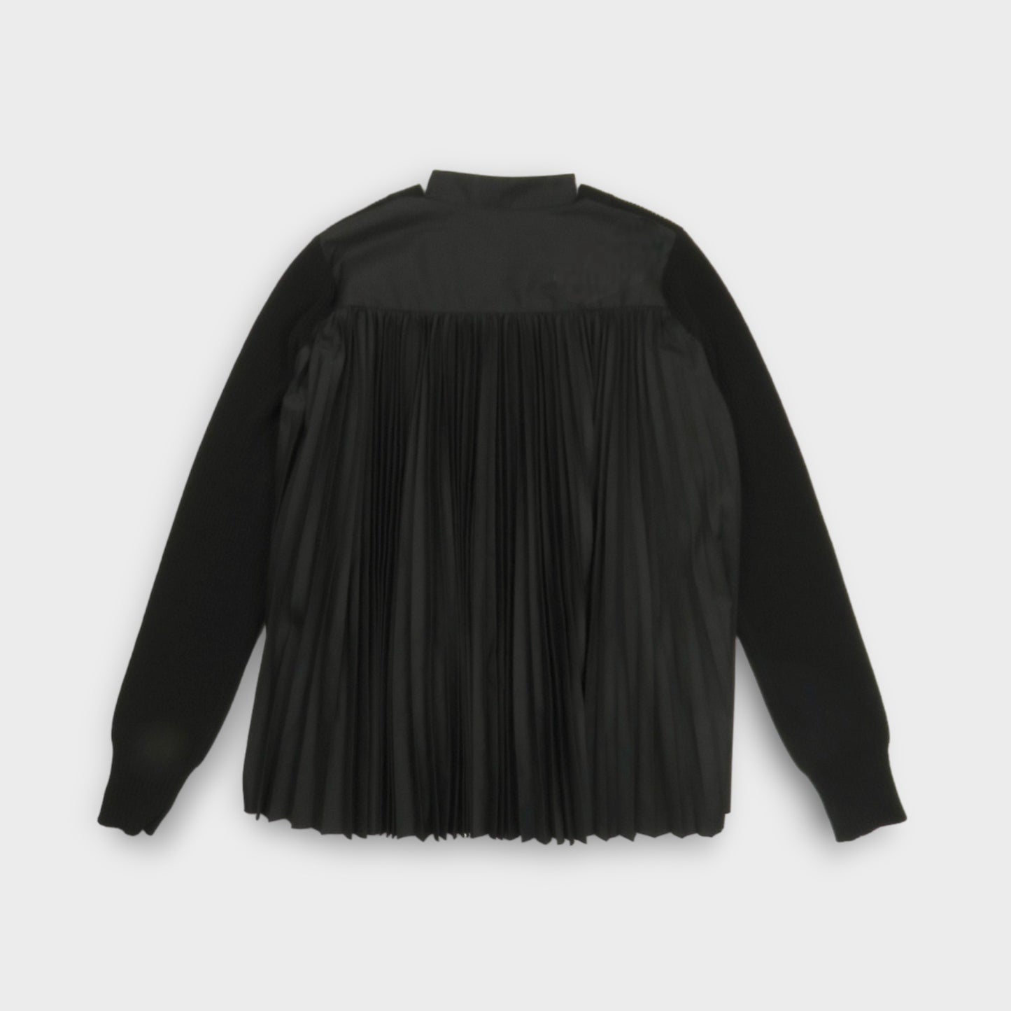 sacai Wool Knit x Cotton Poplin Cardigan