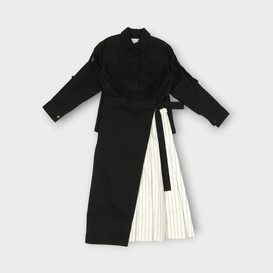 3.1 Phillip Lim LS WRAP SHIRT DRS W PLEATED POPLIN COMBO