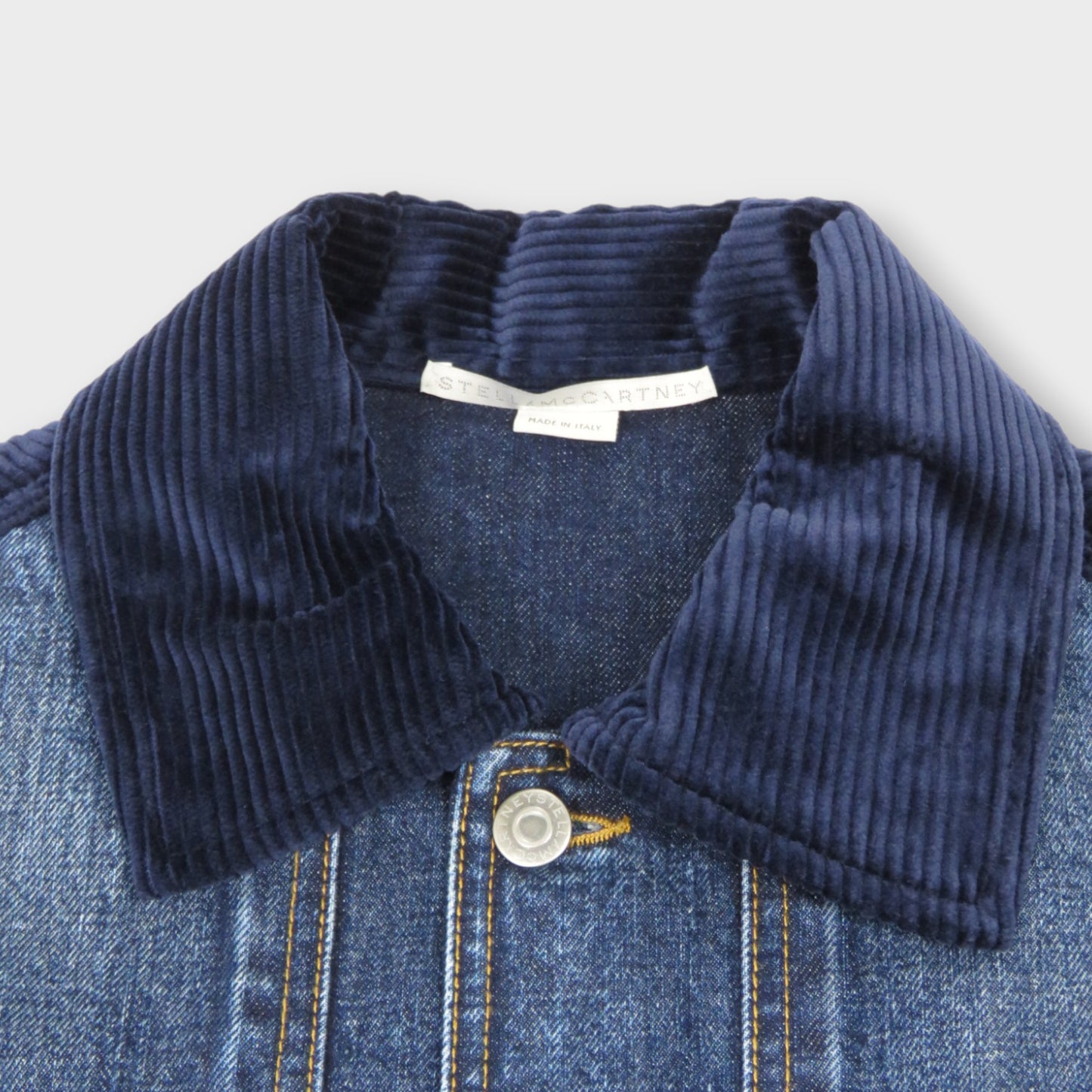 STELLA McCARTNEY Dark Vintage Corduroy Detailed Denim Jacket