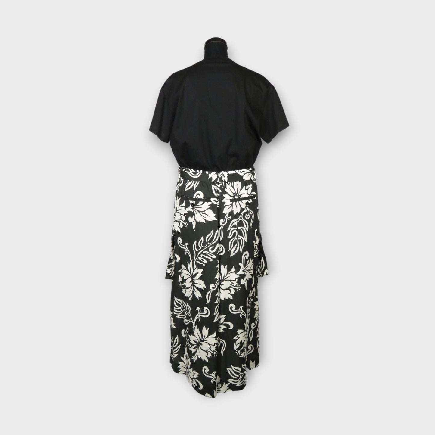 sacai Floral Print Cotton Jersey Dress