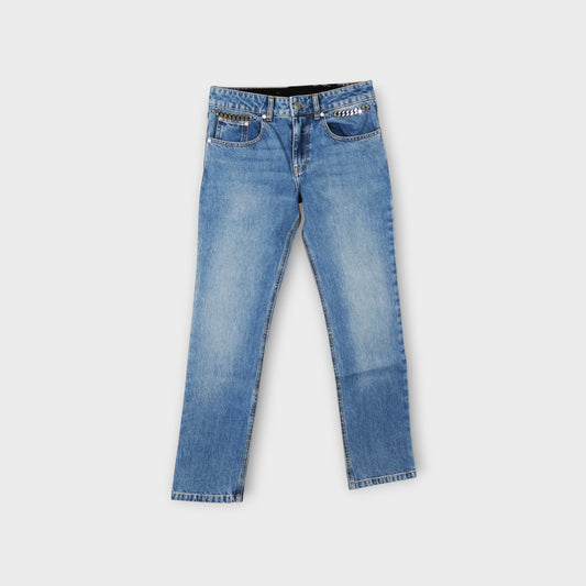 STELLA McCARTNEY ICONIC FALABELLA CHAIN MID BLUE VINTAGE SLIM LEG