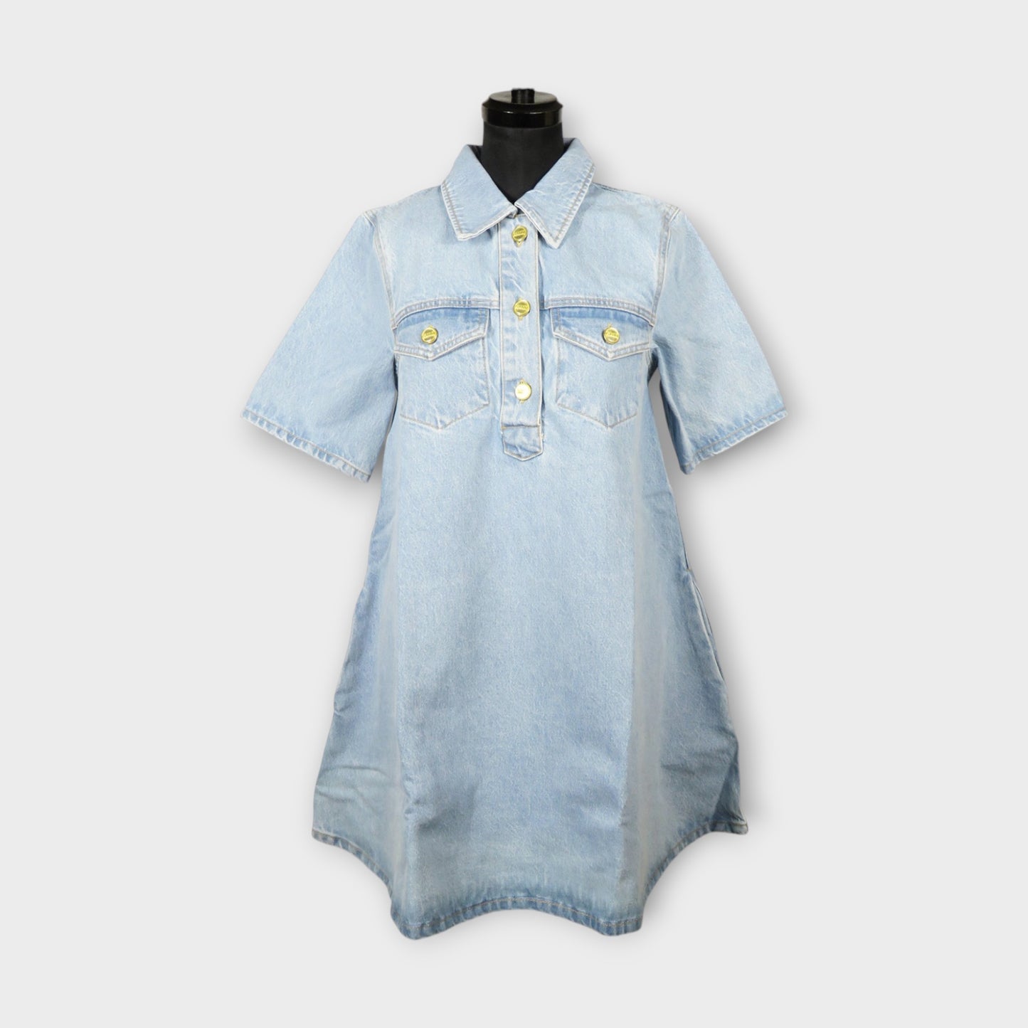 GANNI Cutline Denim Mini Dress